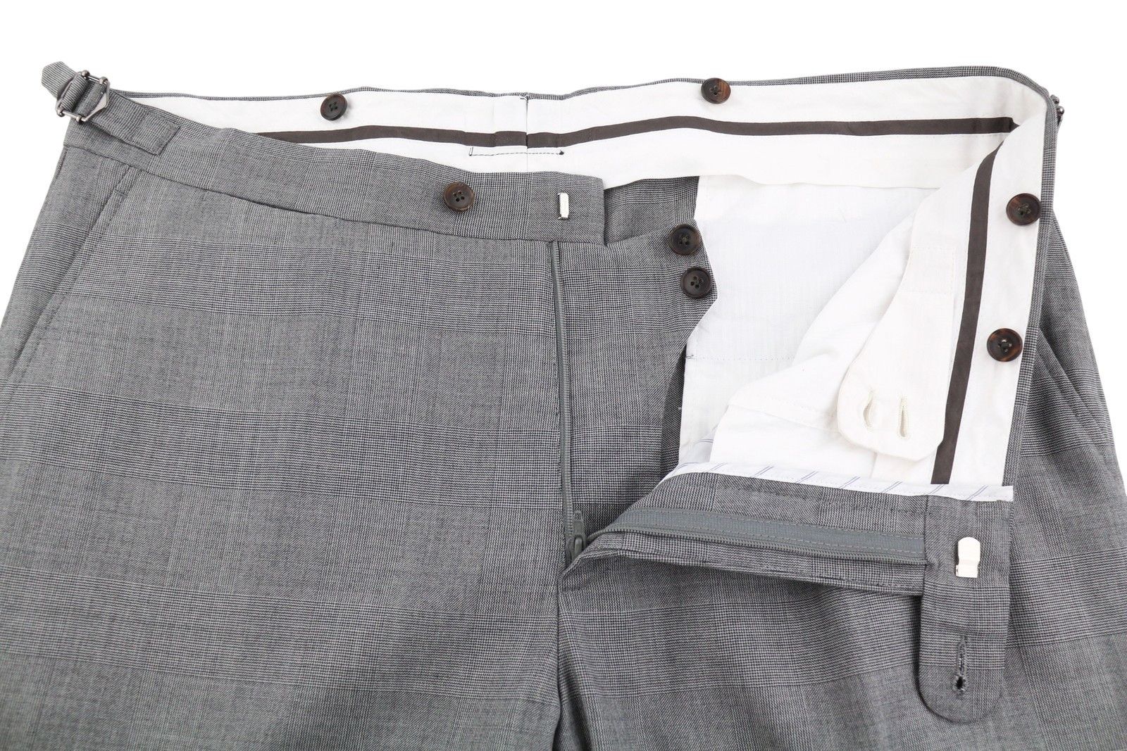Suitsupply SA UK42L Grey Wool Plaid Tapered Zip Trousers 86728 Size 42L - 4 Thumbnail