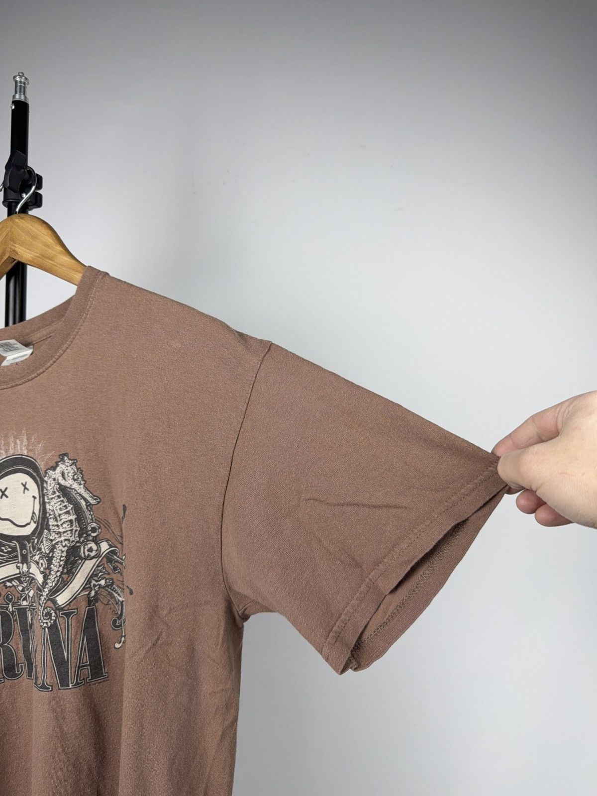 Nirvana 2007 Nirvana Baroque Smiley Graphic Faded Tee Brown Rock Size US M / EU 48-50 / 2 - 8 Thumbnail