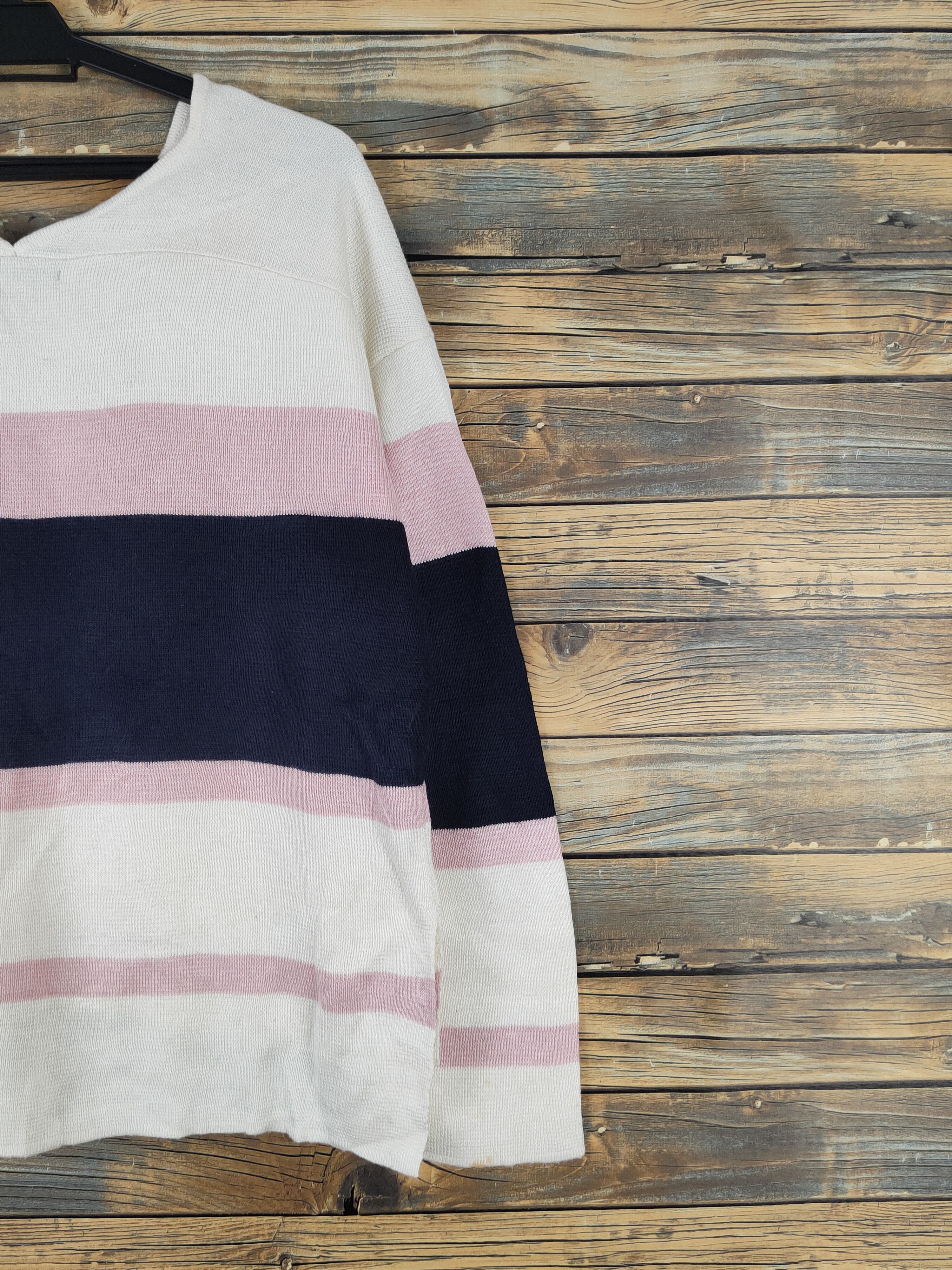Japanese Brand Ingni Pink Ivory Stripe Knitwear Long Sleeve T-shirts #W2024 Size M / US 6-8 / IT 42-44 - 9 Thumbnail