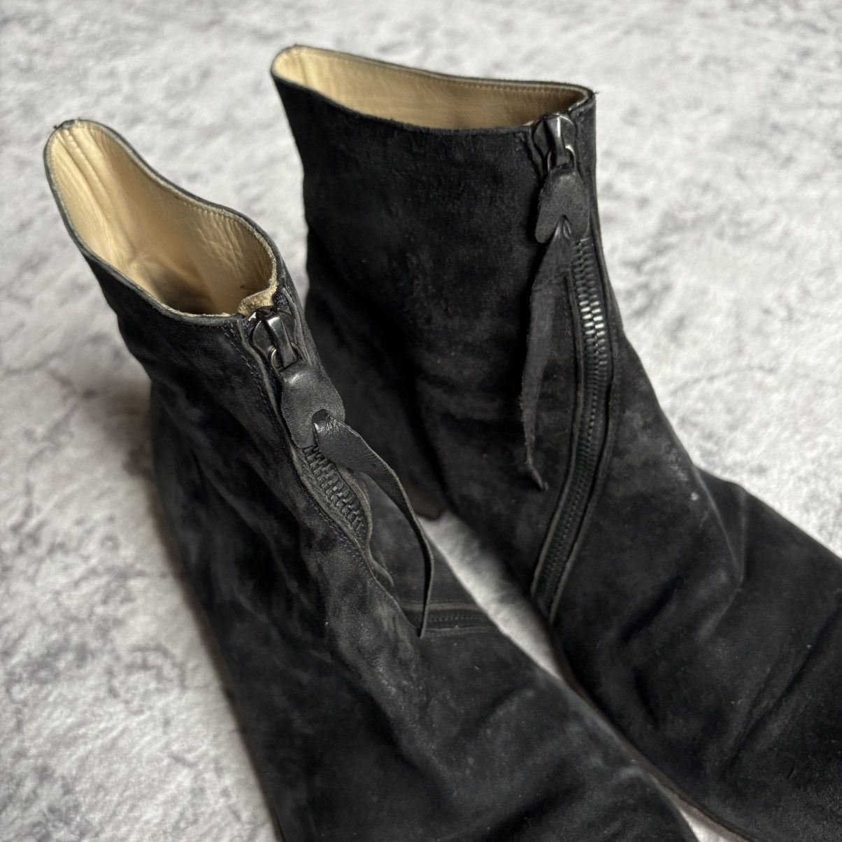 Ma+ Ma+ Front Spiral Zip Suede Boots Black | Size 44 Size US 11 / EU 44 - 2 Thumbnail
