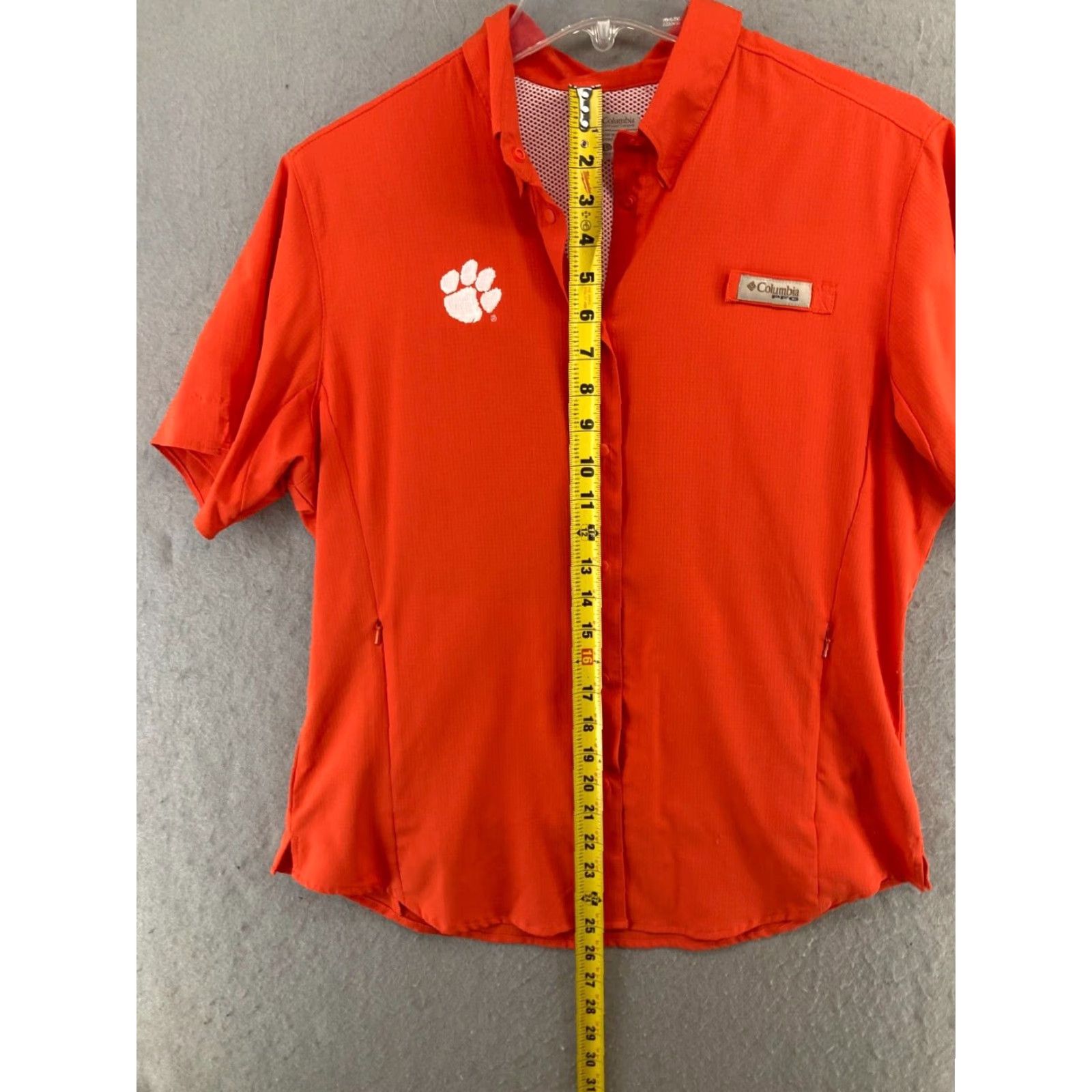 Vintage Columbia Shirt Womens Large Orange PFG Embroidered Vented College Football" Size L / US 10 / IT 46 - 3 Thumbnail