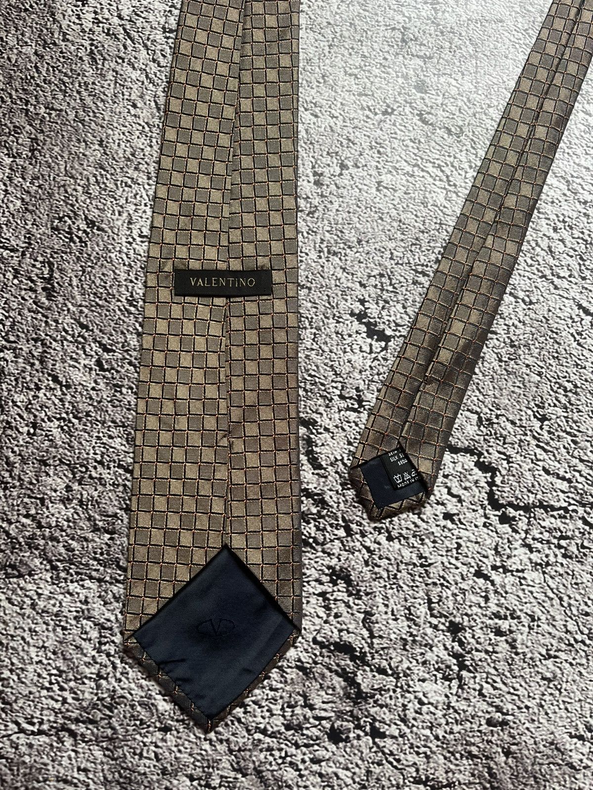 Valentino Valentino Silk Tie Grid Pattern Size ONE SIZE - 7 Thumbnail