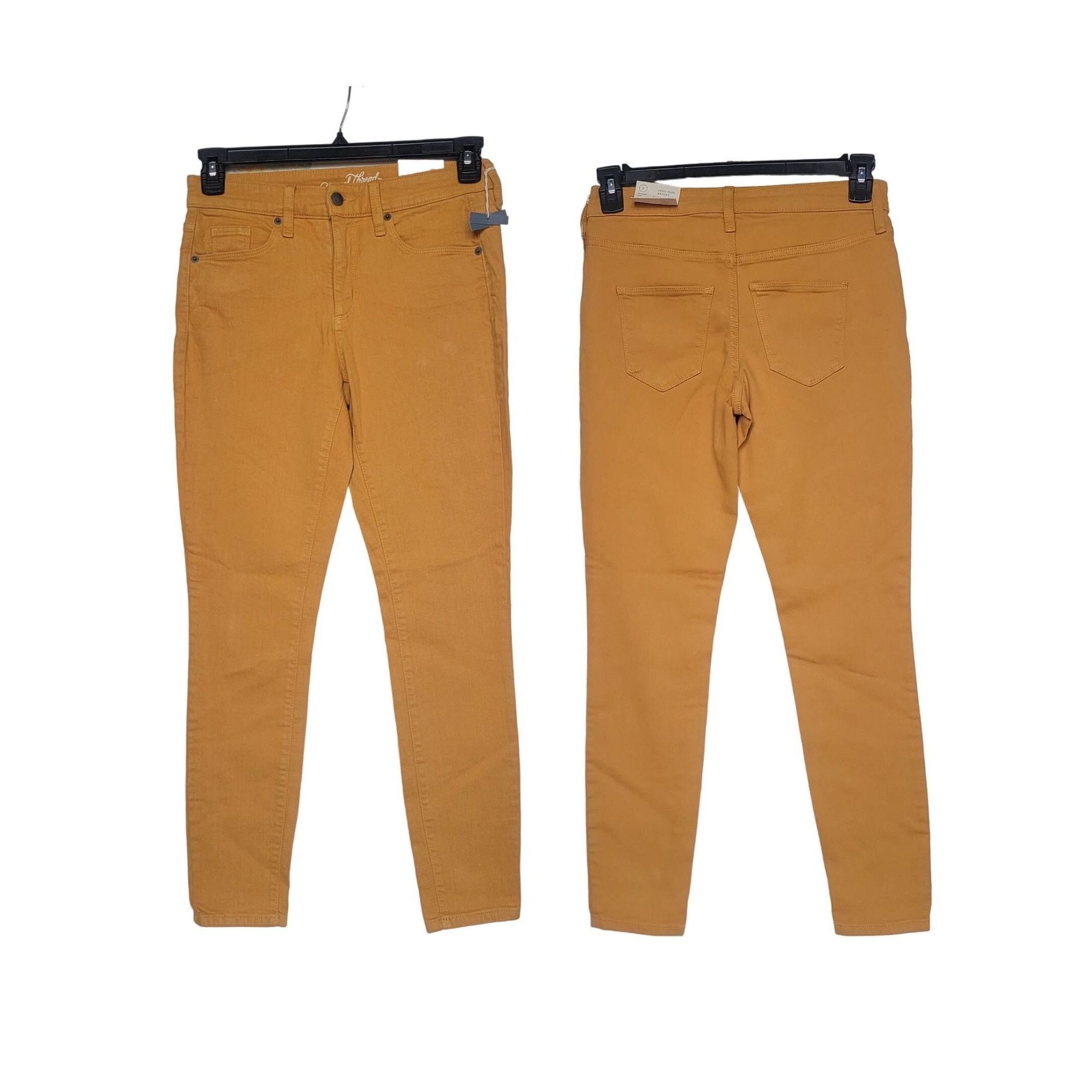 Other ⭐High Rise Skinny Jeans Mustard Stretch Size 2/26 Reg Women Size 30" / US 8 / IT 44 - 2 Thumbnail