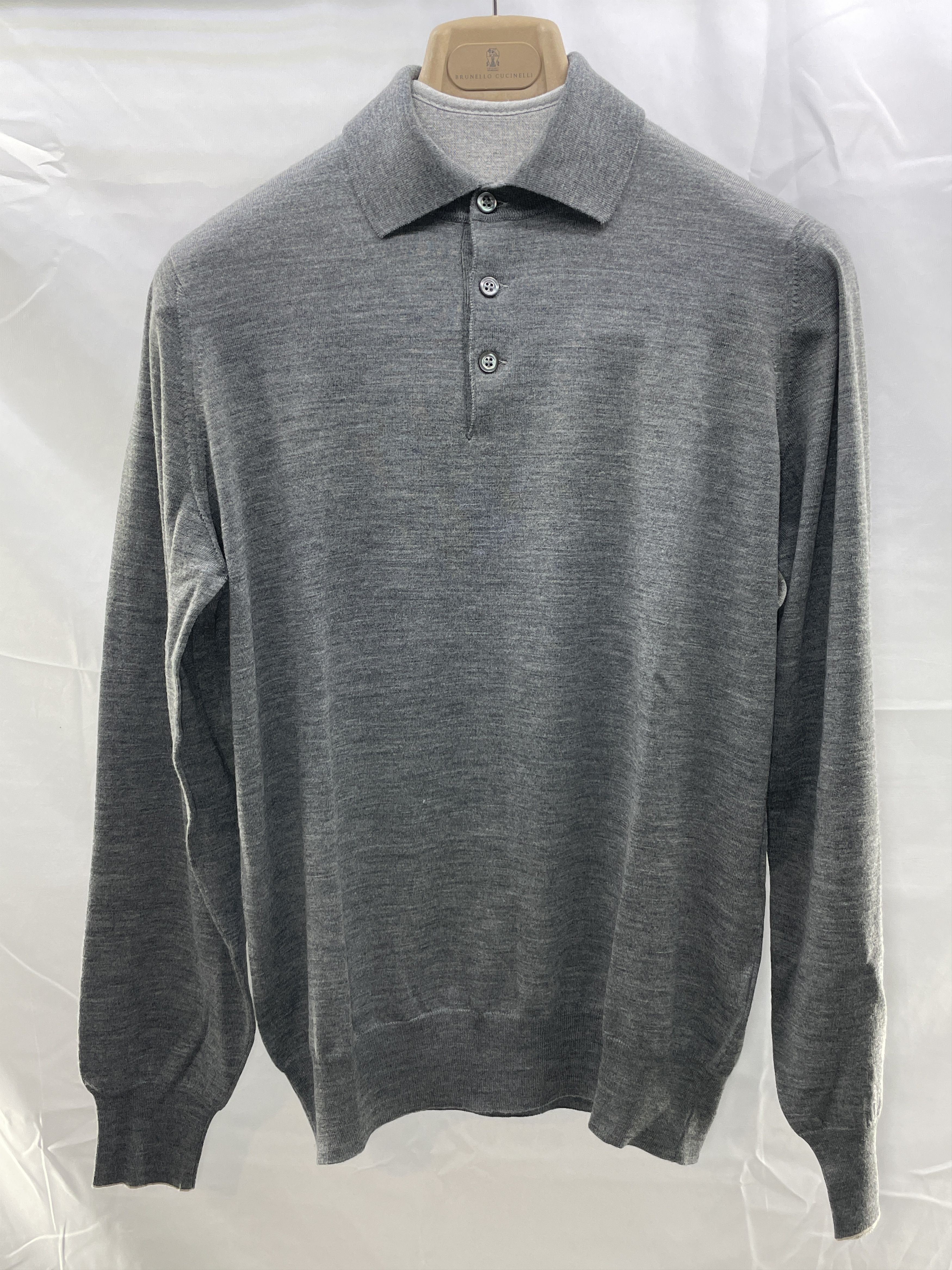 Brunello Cucinelli BRUNELLO CUCINELLI Wool Cashmere Three Button Polo Shirt Size US S / EU 44-46 / 1 - 1 Thumbnail