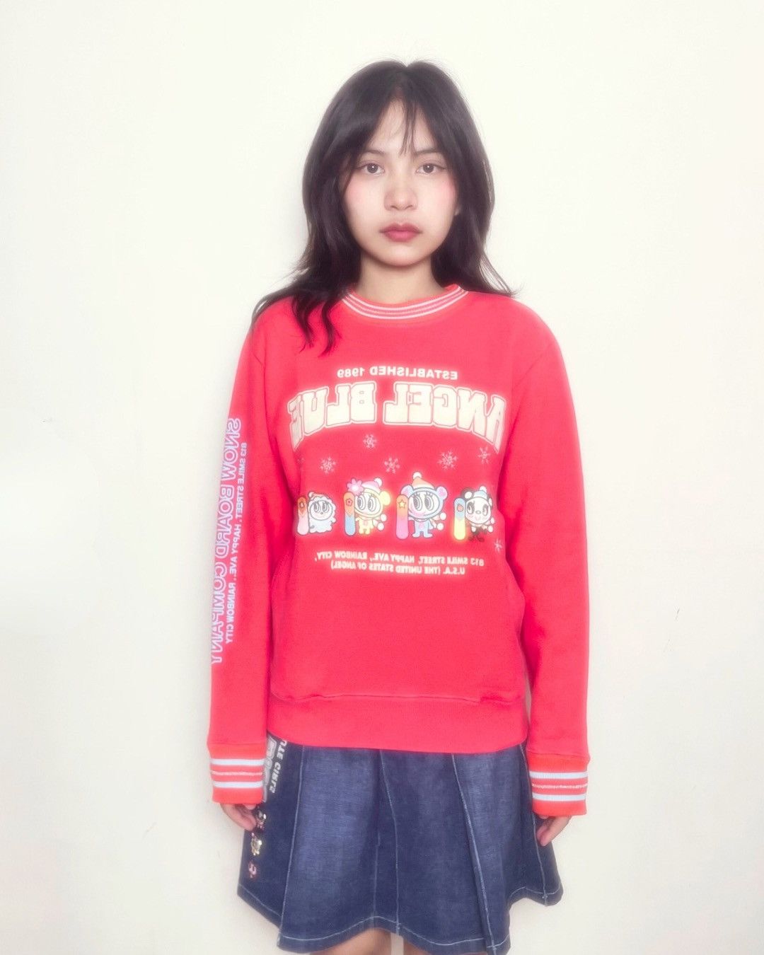 Angel Blue Vintage Angel Blue Red Snowboard Graphic Sweatshirt Size S / US 4 / IT 40 - 1 Thumbnail