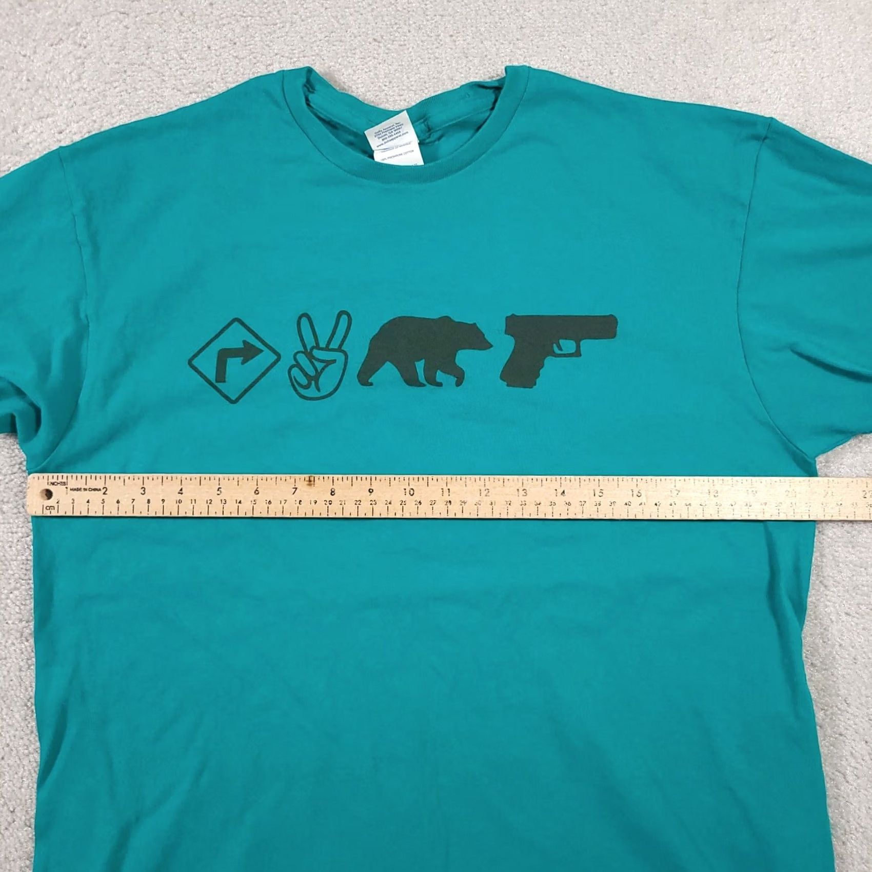 Delta VINTAGE Right To Bear Arms Graphic Shirt Delta Pro Weight Large Teal Blue 2nd Amendment Size US L / EU 52-54 / 3 - 5 Thumbnail