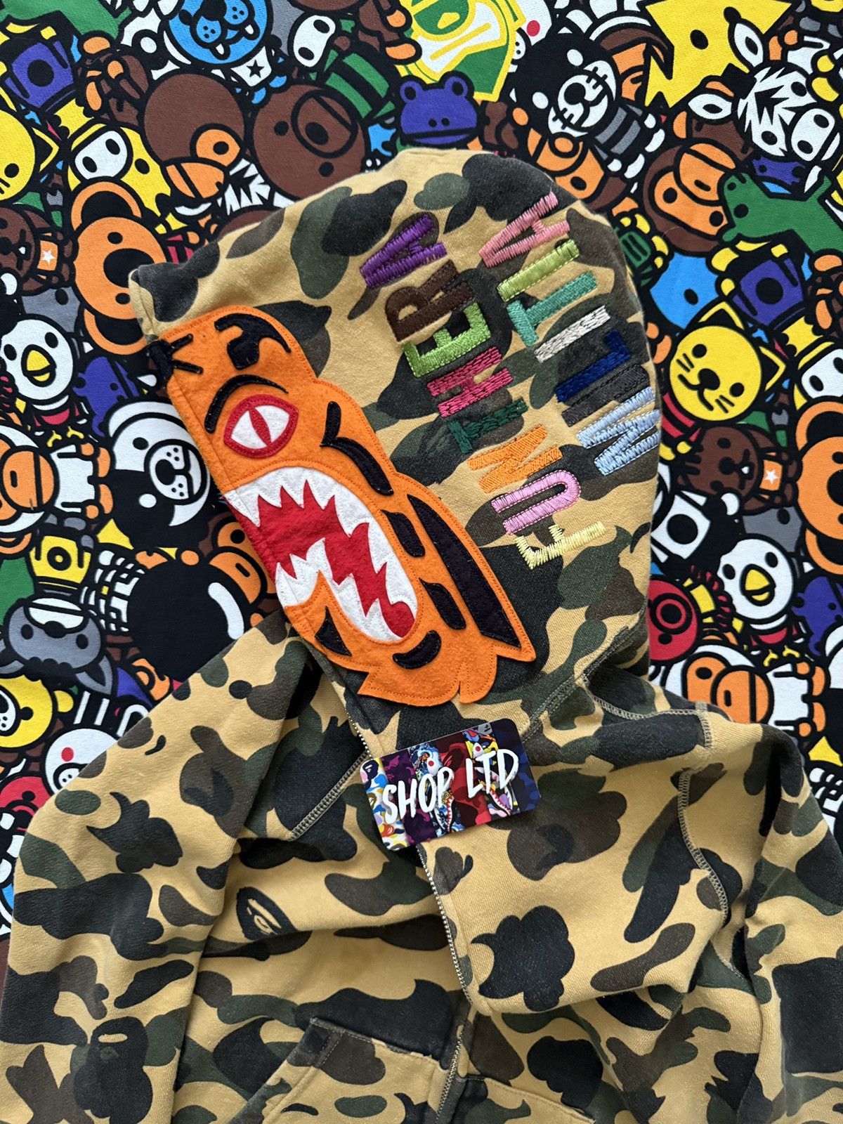 Bape A Bathing Ape Yellow Camo Tiger Hoodie Size XS / US 0-2 / IT 36-38 - 6 Thumbnail
