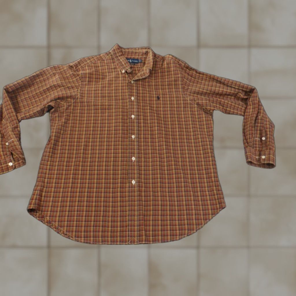 Ralph Lauren Ralph Lauren shirt Mens XL classic orange plaid button up pony cotton preppy Size US XL / EU 56 / 4 - 1 Thumbnail