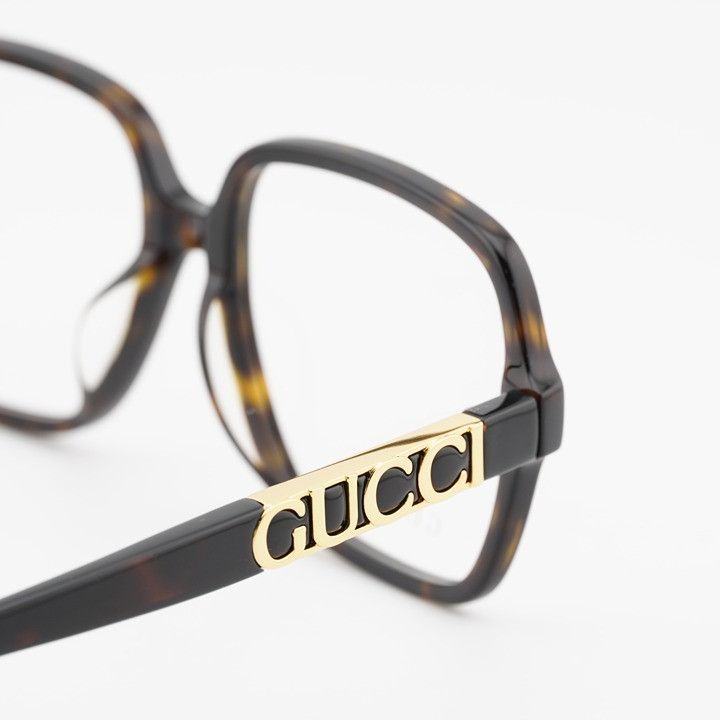 Gucci Gucci GG1193OA 002 Eyeglasses Havana 57mm Square Frame Size ONE SIZE - 7 Thumbnail
