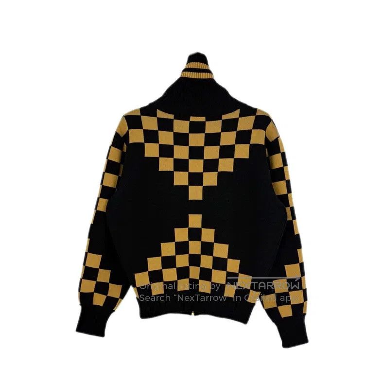 Louis Vuitton Louis Vuitton Black and Brown Checkerboard Wool Zip Cardig Size US S / EU 44-46 / 1 - 2 Thumbnail