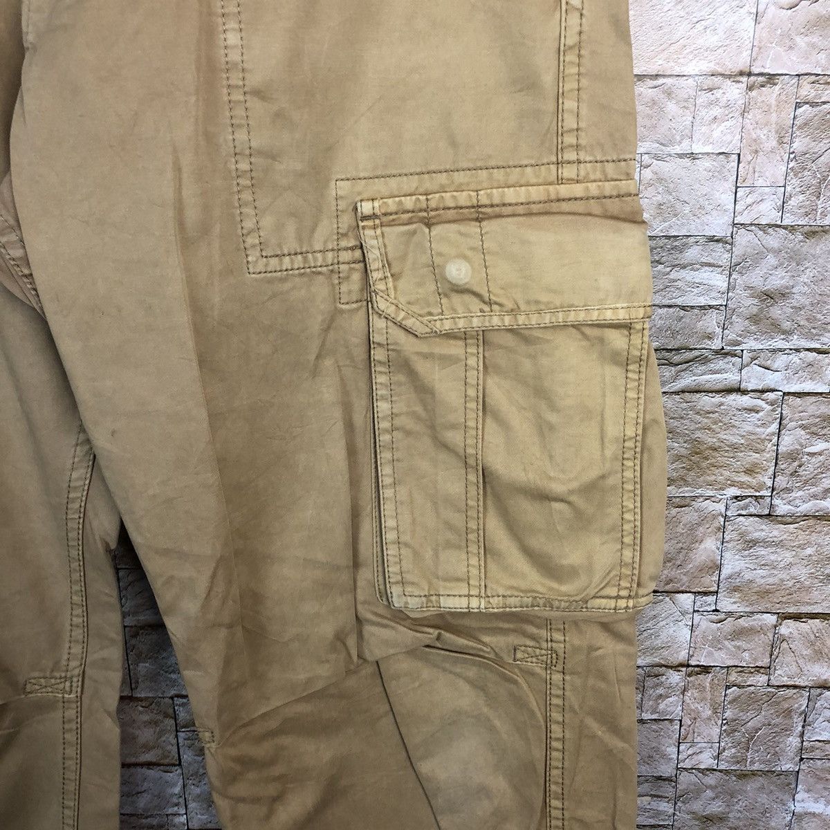 Japanese Brand DL Purple & Yellow Brown Cargo Multipocket Pants #A333 Size US 31 - 11 Thumbnail