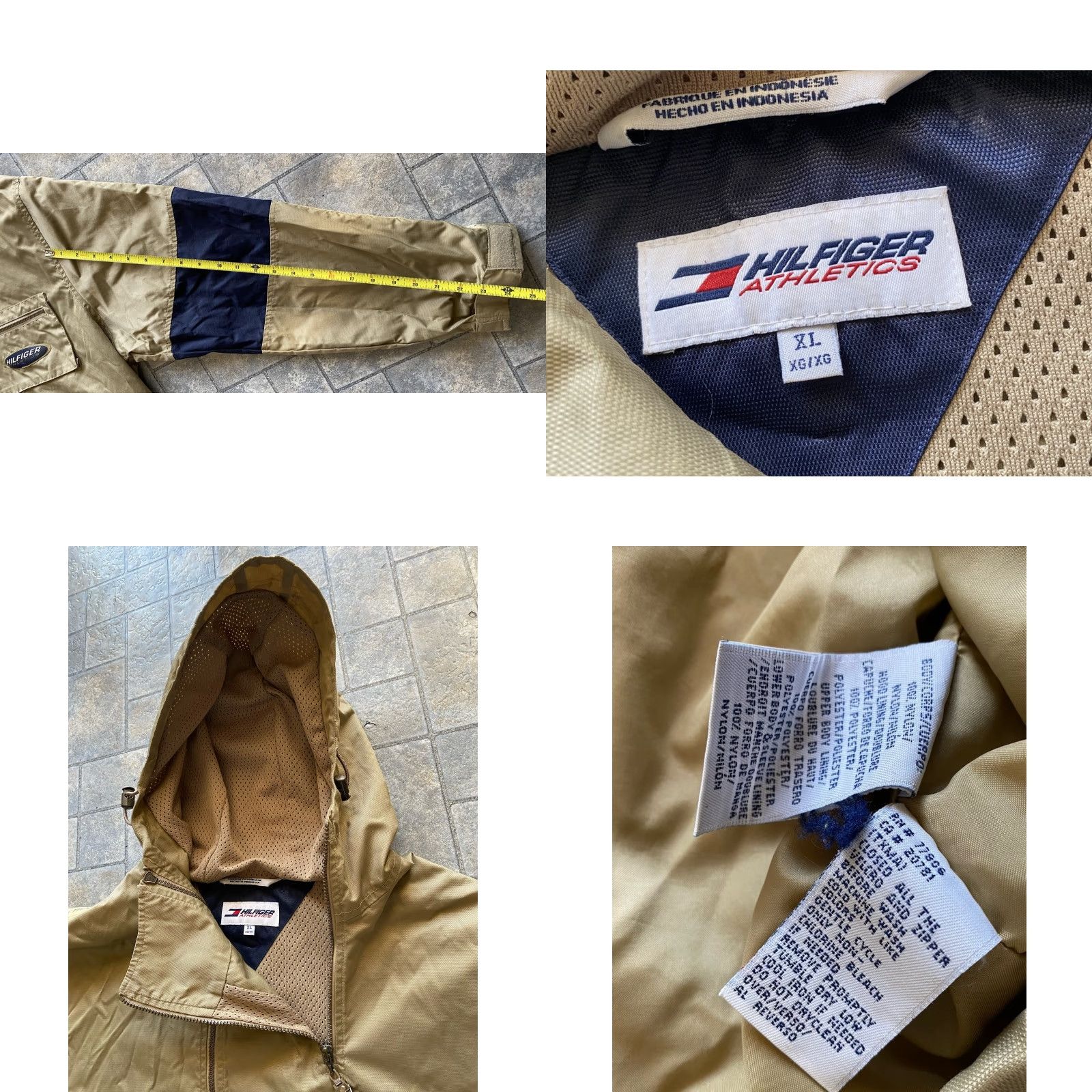Tommy Hilfiger VINTAGE Hilfiger Athletics Mens Jacket XL Hooded Pockets Zipped Pockets Flaws Wear Damage Size US XL / EU 56 / 4 - 9 Thumbnail