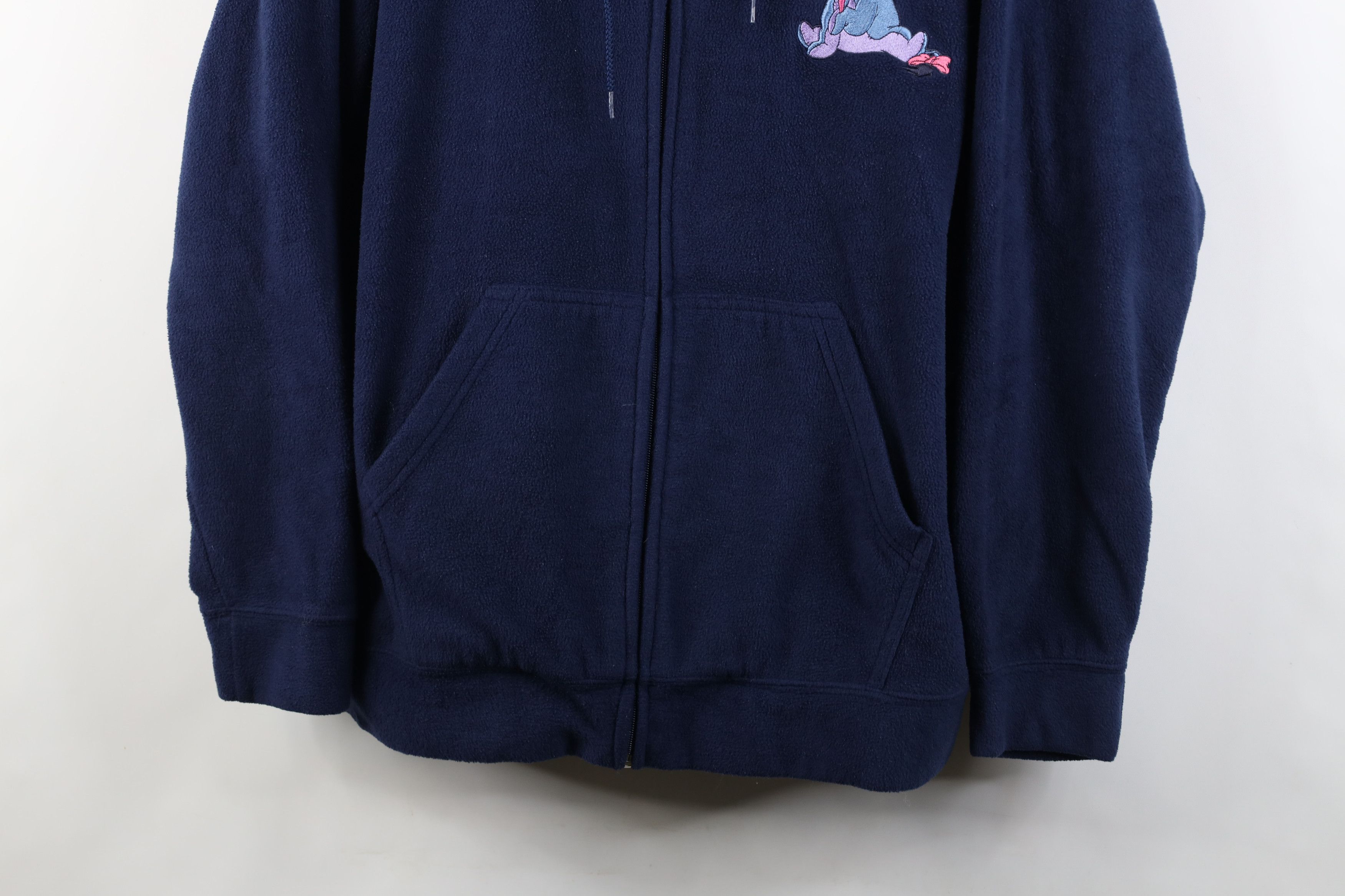 Disney Vintage 90s Disney Winnie the Pooh Eeyore Fleece Hoodie Blue Size XXL / US 16-18 / IT 52-54 - 3 Thumbnail