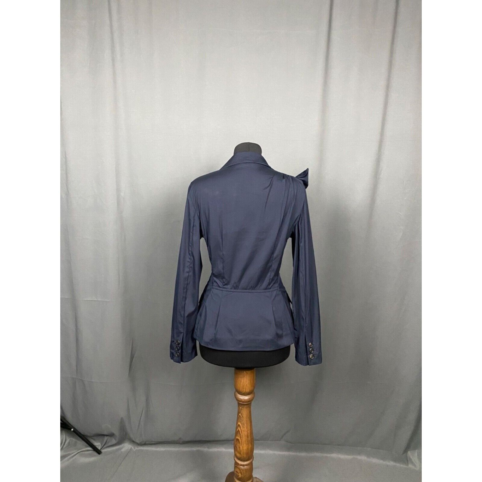 Prada Prada Women's Blue Basic Floral Shoulder Blazer Jacket Size Size M / US 6-8 / IT 42-44 - 7 Thumbnail