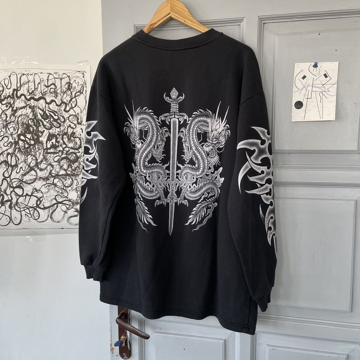 Japanese Brand × Vintage Vintage 00’s Tattoo Punk Rock Longsleeve Affliction Grunge Size US XL / EU 56 / 4 - 6 Thumbnail