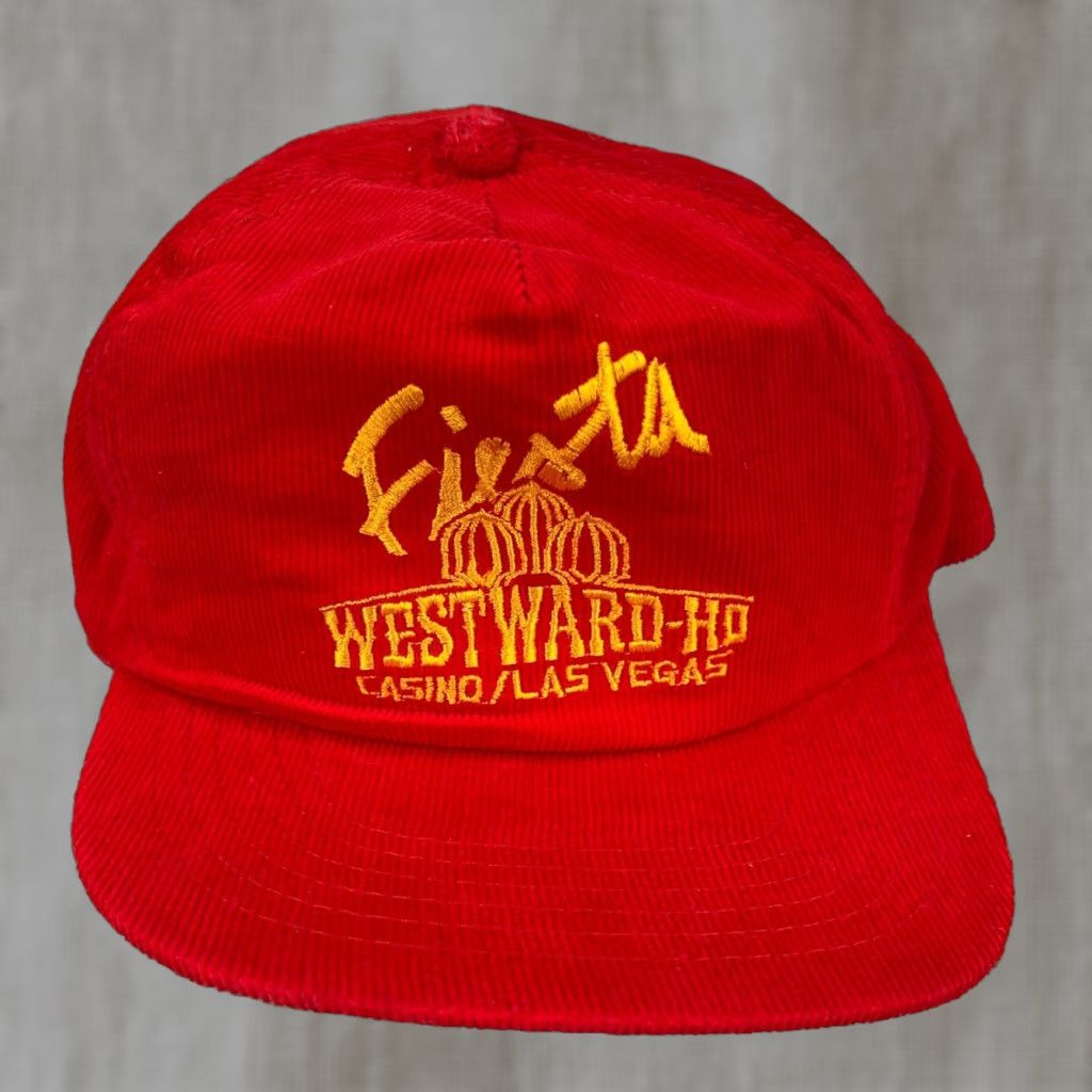Vintage VINTAGE Las Vegas Casino Hat Cap Snapback Corduroy Trucker 90s Red Adult Men Size ONE SIZE - 1 Thumbnail