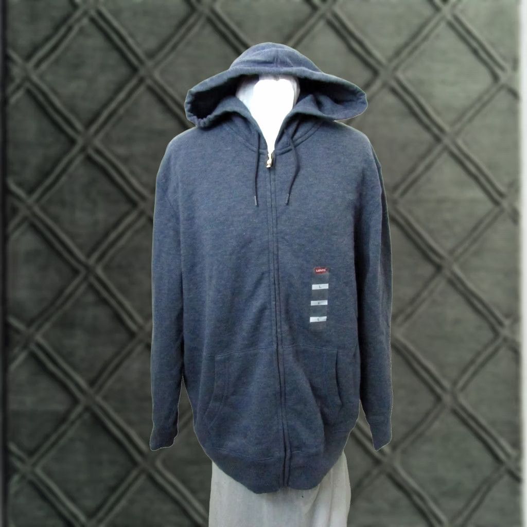 Levi's Levi's Hooded Jacket Mens Large Blue Lined Full Zip Sweatshirt Work Wear Size US L / EU 52-54 / 3 - 1 Thumbnail
