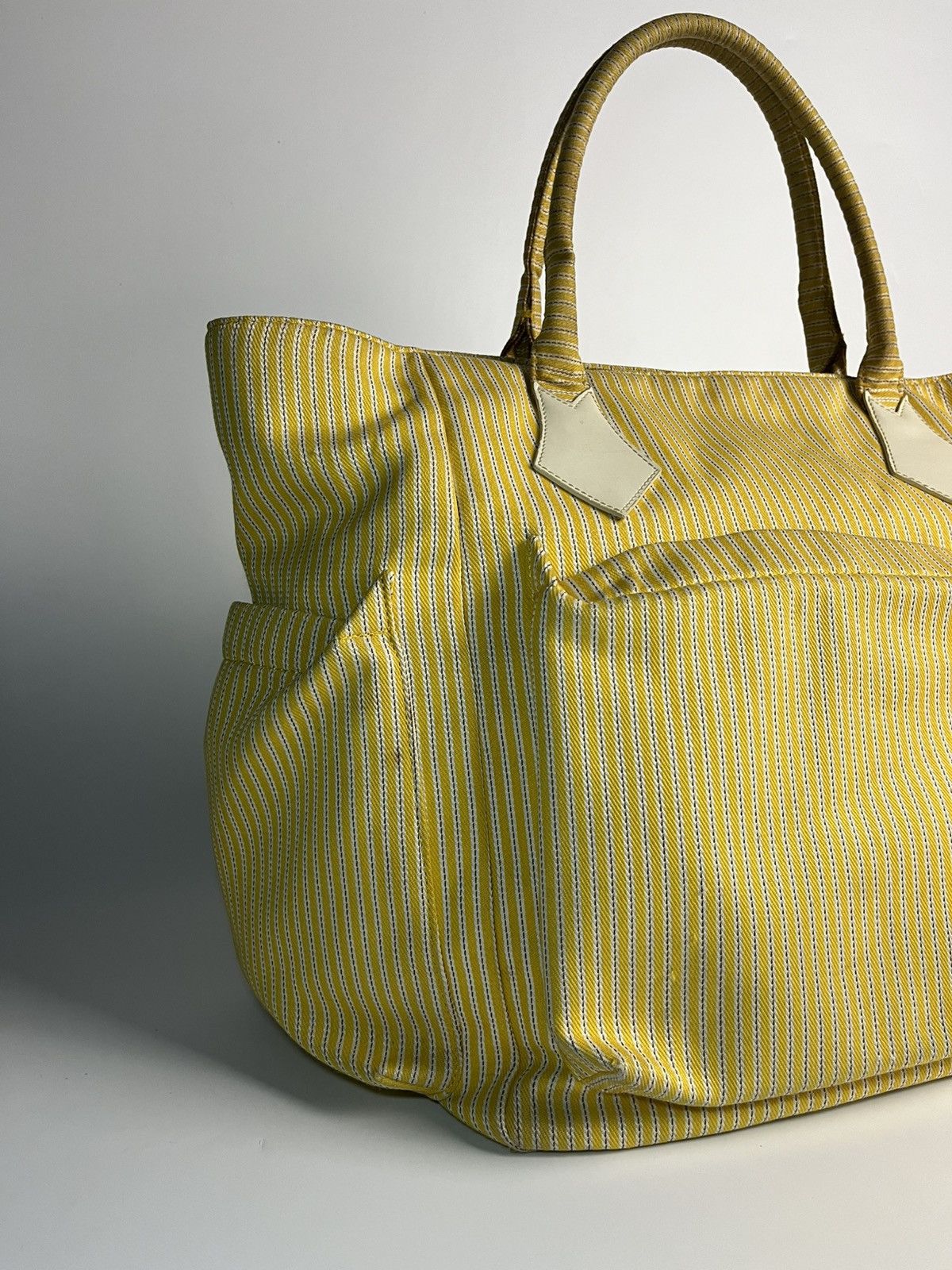 Vivienne Westwood Vivienne Westwood Yellow Striped Big Tote Bag Size ONE SIZE - 6 Thumbnail