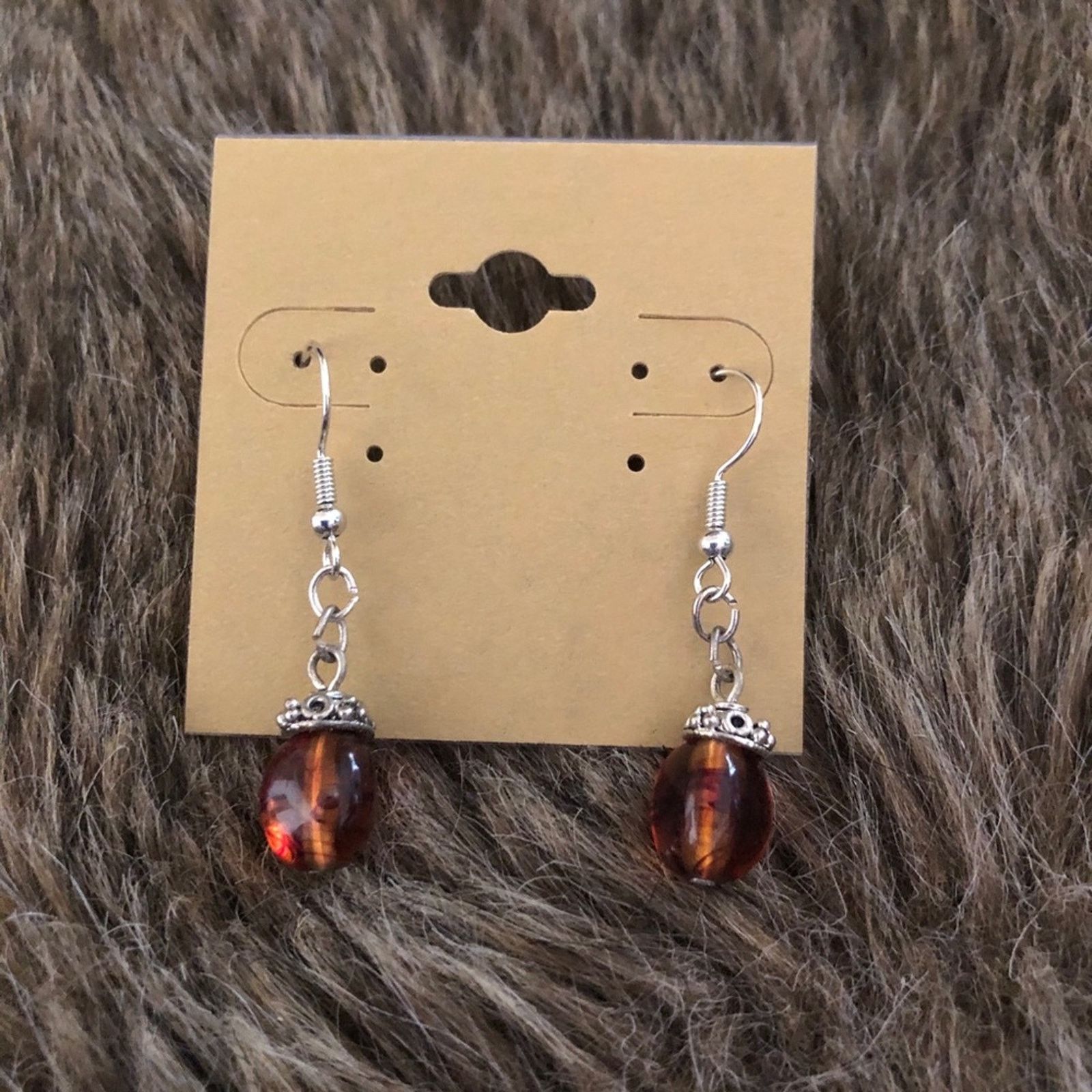 Vintage Vintage repurpose amber tone glass drop earrings Size ONE SIZE - 2 Thumbnail