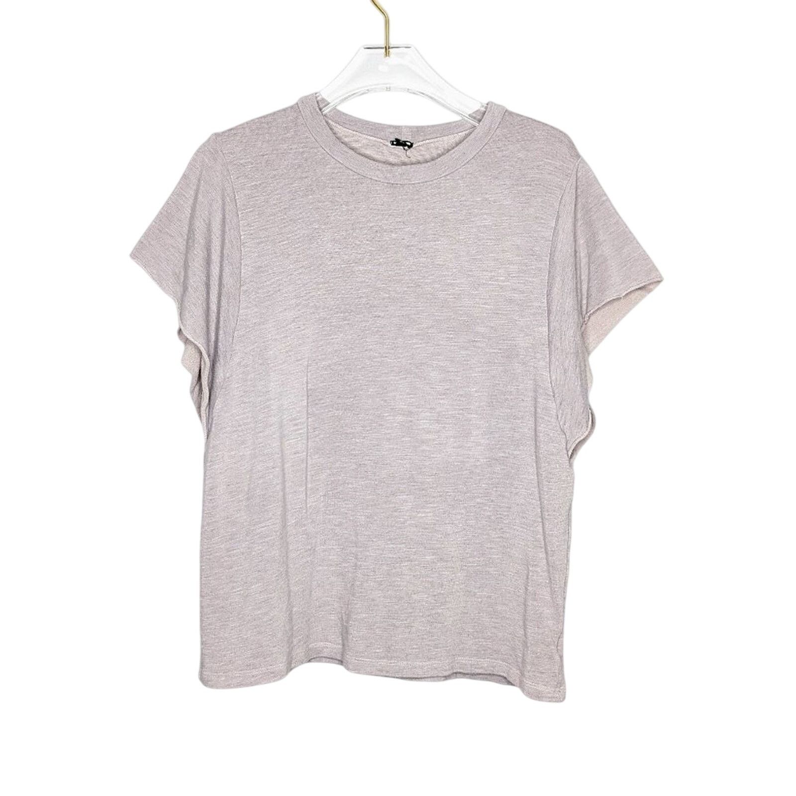 MONROW Monrow Gray Short Cutoff Sleeve Crewneck Top Raw Edge Size M Size M / US 6-8 / IT 42-44 - 1 Thumbnail