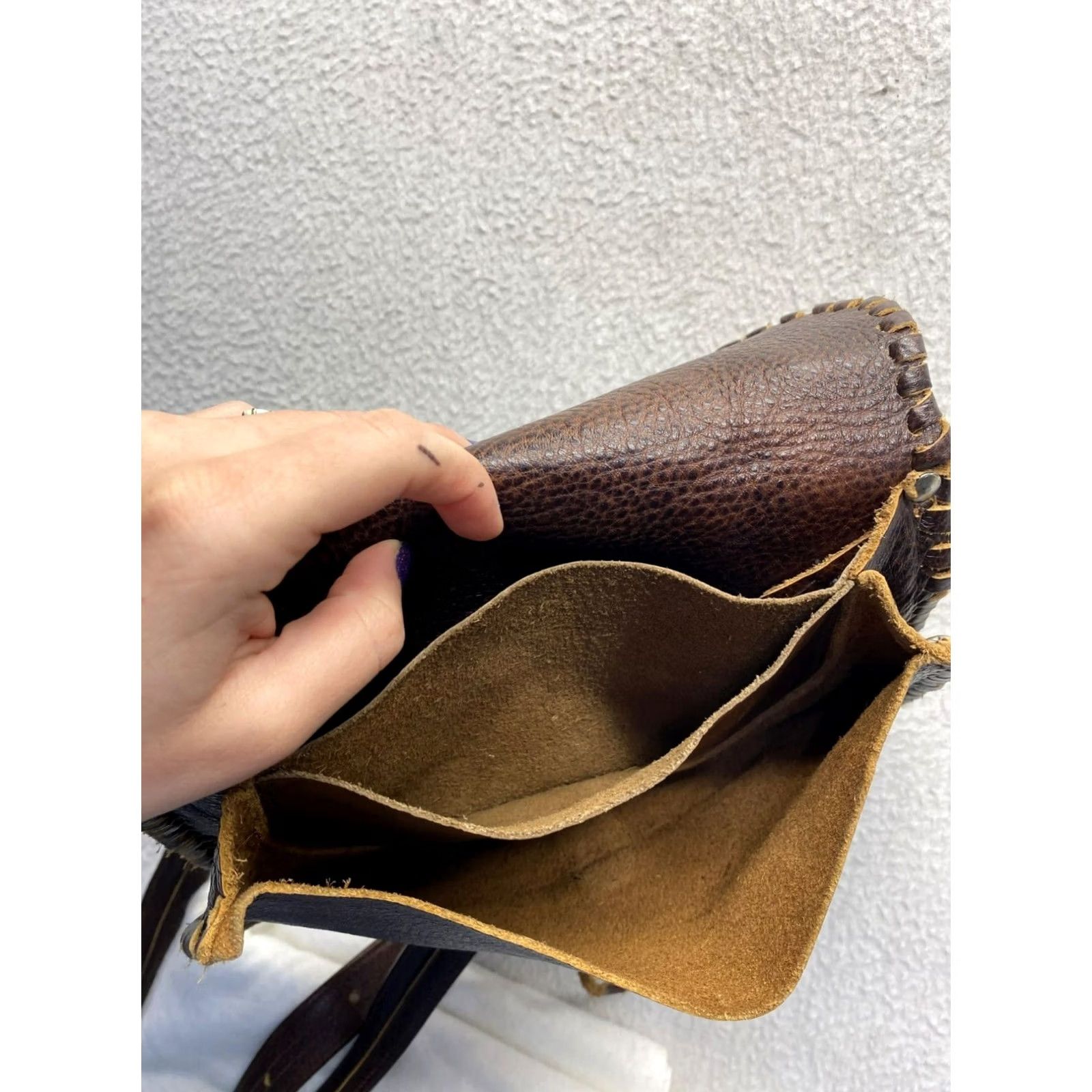 Vintage Handcrafted Leather Crossbody Bag - #5860 Size ONE SIZE - 5 Thumbnail