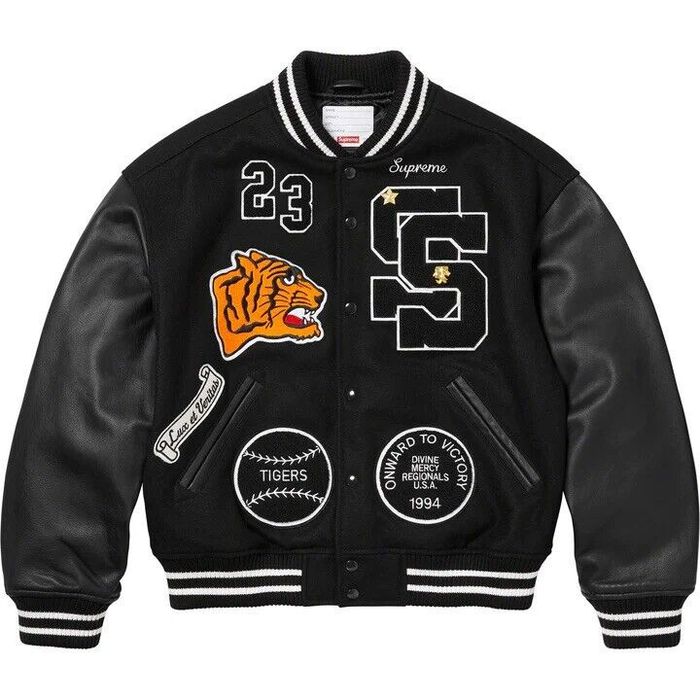 Supreme Supreme Tiger Varsity Jacket Black XL | Grailed