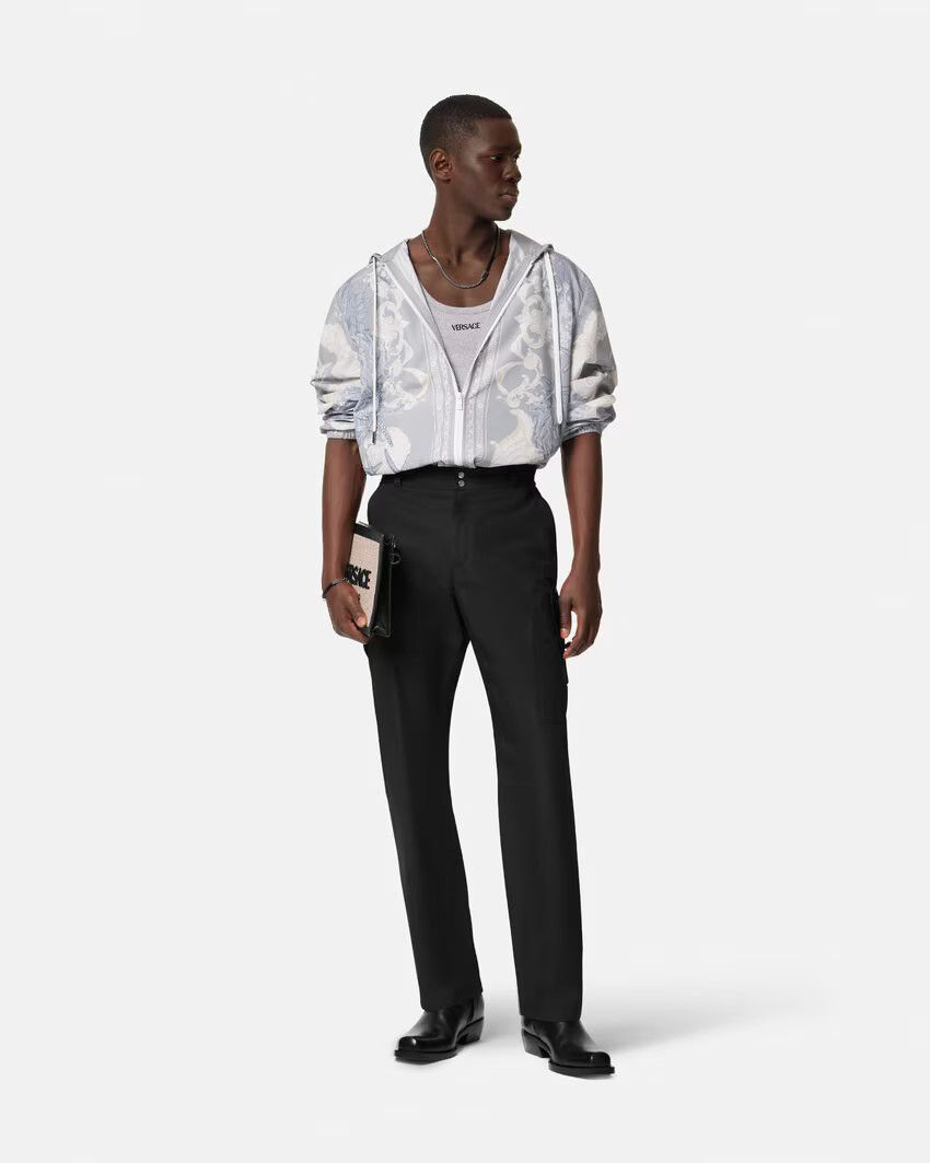 Versace o1s22i1n0125 Cotton Poplin Trouser in Black Size US 32 / EU 48 - 2 Thumbnail