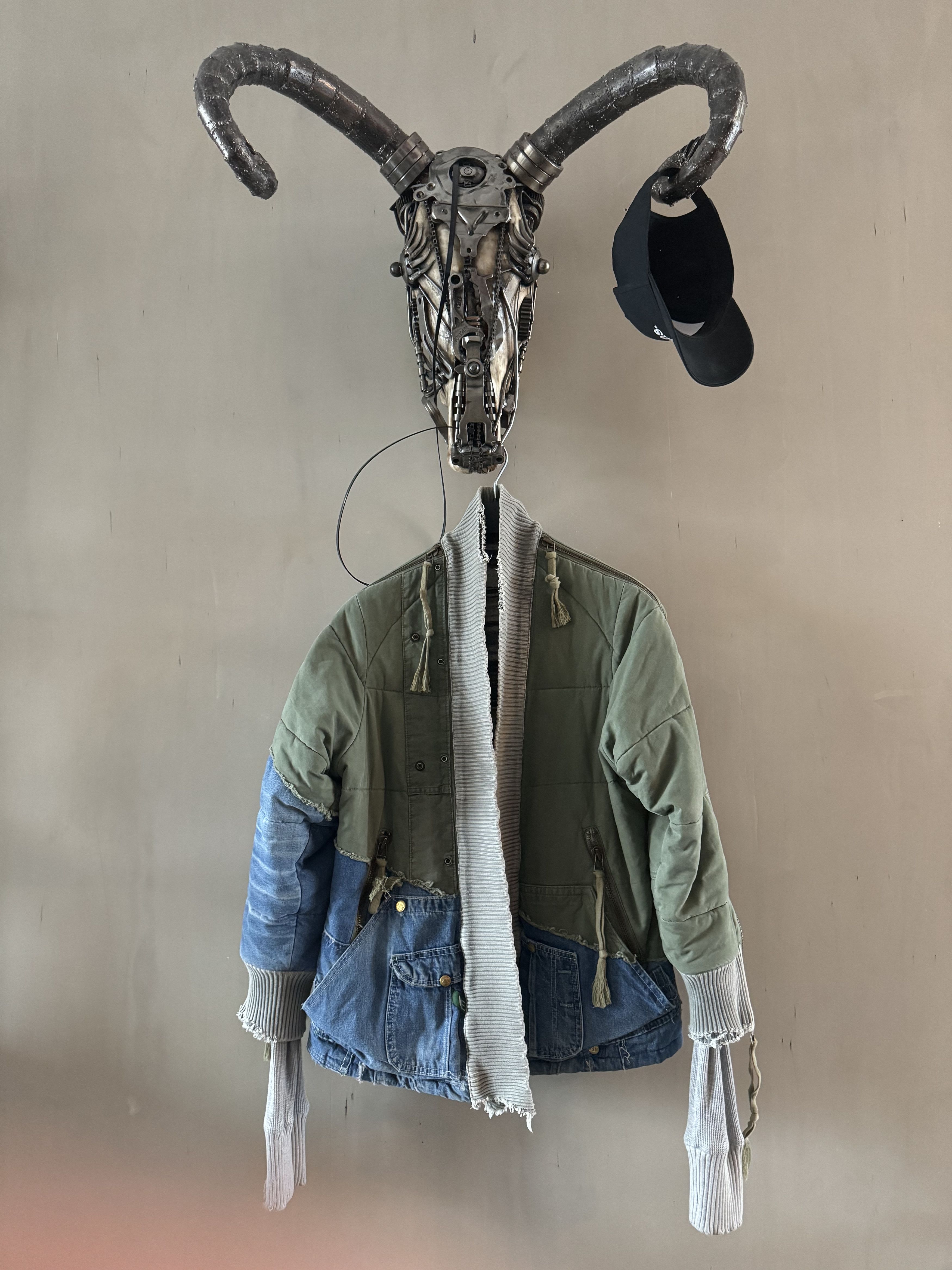 Greg Lauren ICONIC 50/50 ARMY DENIM PUFFER KIMONO Size US L / EU 52-54 / 3 - 4 Thumbnail