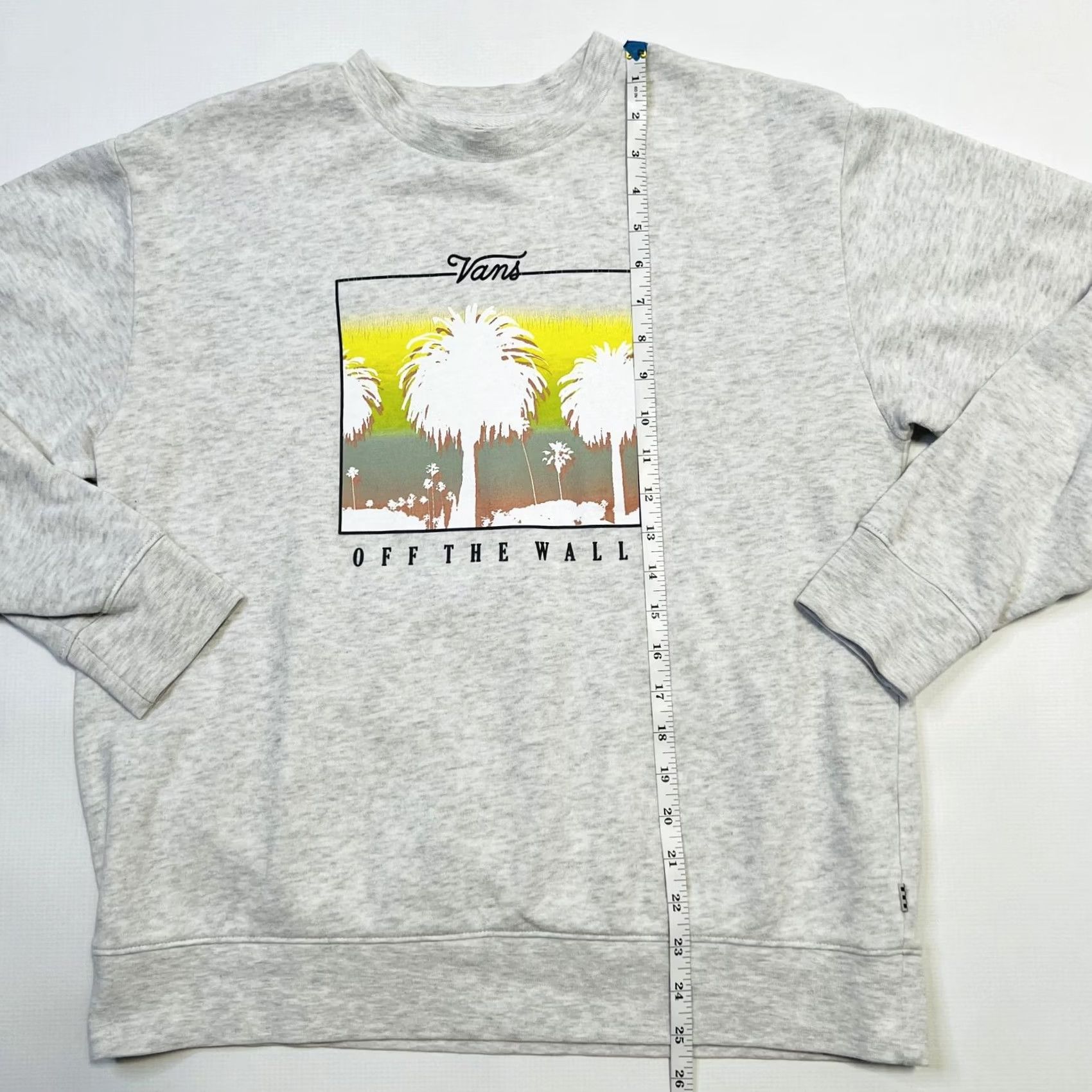 Vans VANS Sweatshirt Mens Medium Gray Off The Wall Palm Trees Crewneck Pullover Skate Size US M / EU 48-50 / 2 - 7 Thumbnail