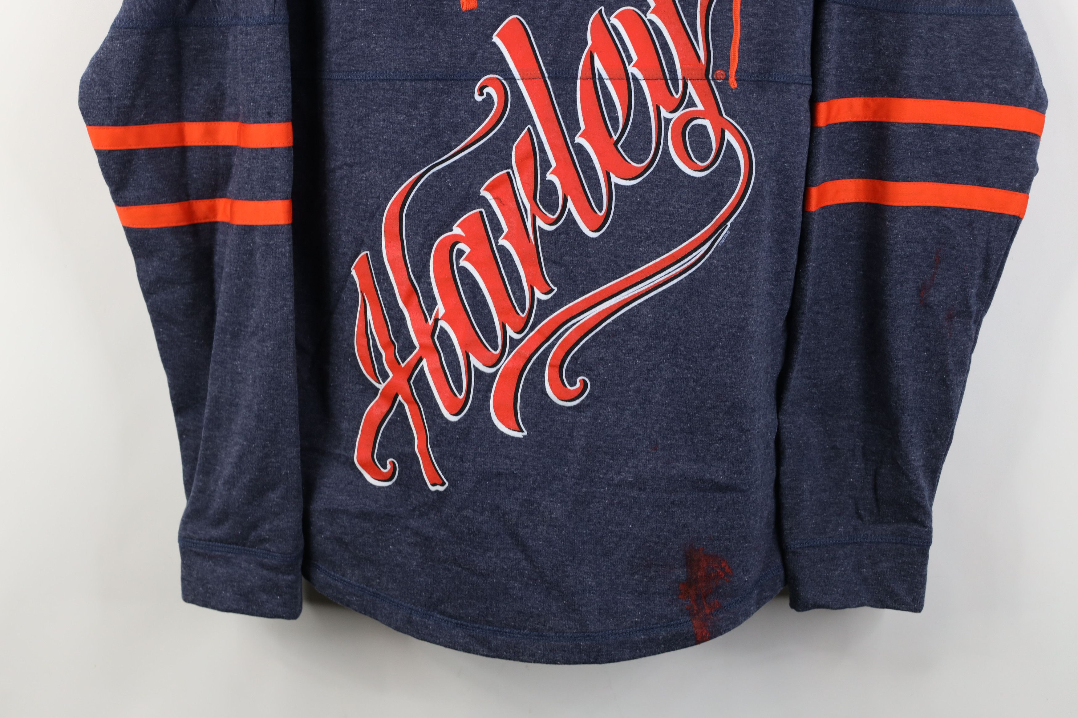 Harley Davidson Vintage Y2K Harley Davidson Script Hoodie Sweatshirt Blue Size L / US 10 / IT 46 - 3 Thumbnail