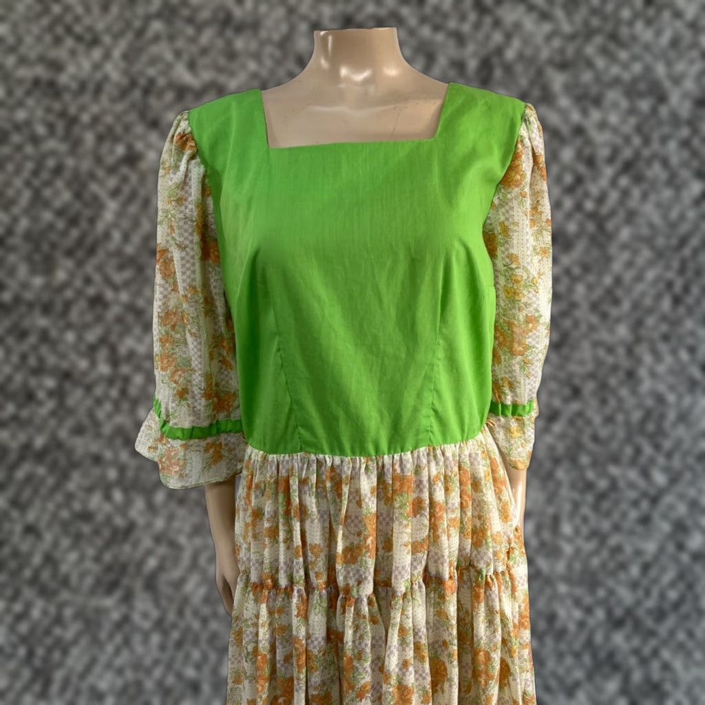 DANCER VINTAGE Deloris Tea Dress Dress Party 60s 70s Floral Cotton Square Dance Bohemian XS/S Pink Womens Size 4XL / US 24-26 - 1 Thumbnail