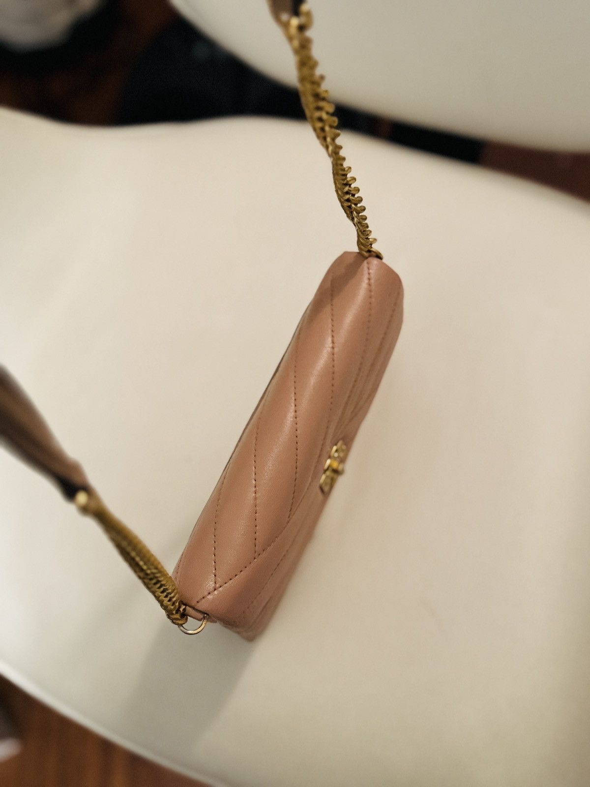 Tory Burch Tory Burch Kira Chevron Quilted Chain in pink leather bag Size ONE SIZE - 3 Thumbnail