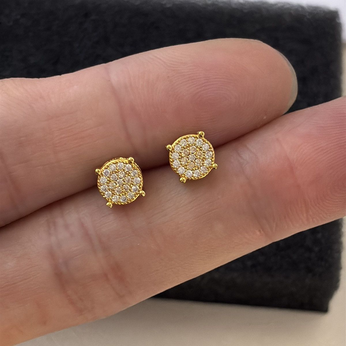 8mm Small CZ Stud Earrings for Men Women Punk Hip Hop Unisex
