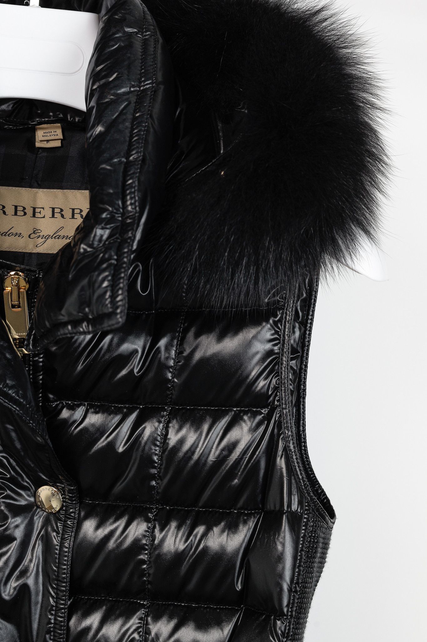 Burberry Burberry Willowbank Black Fur-Trim Hooded Belted Puffer Vest Size S / US 4 / IT 40 - 5 Thumbnail