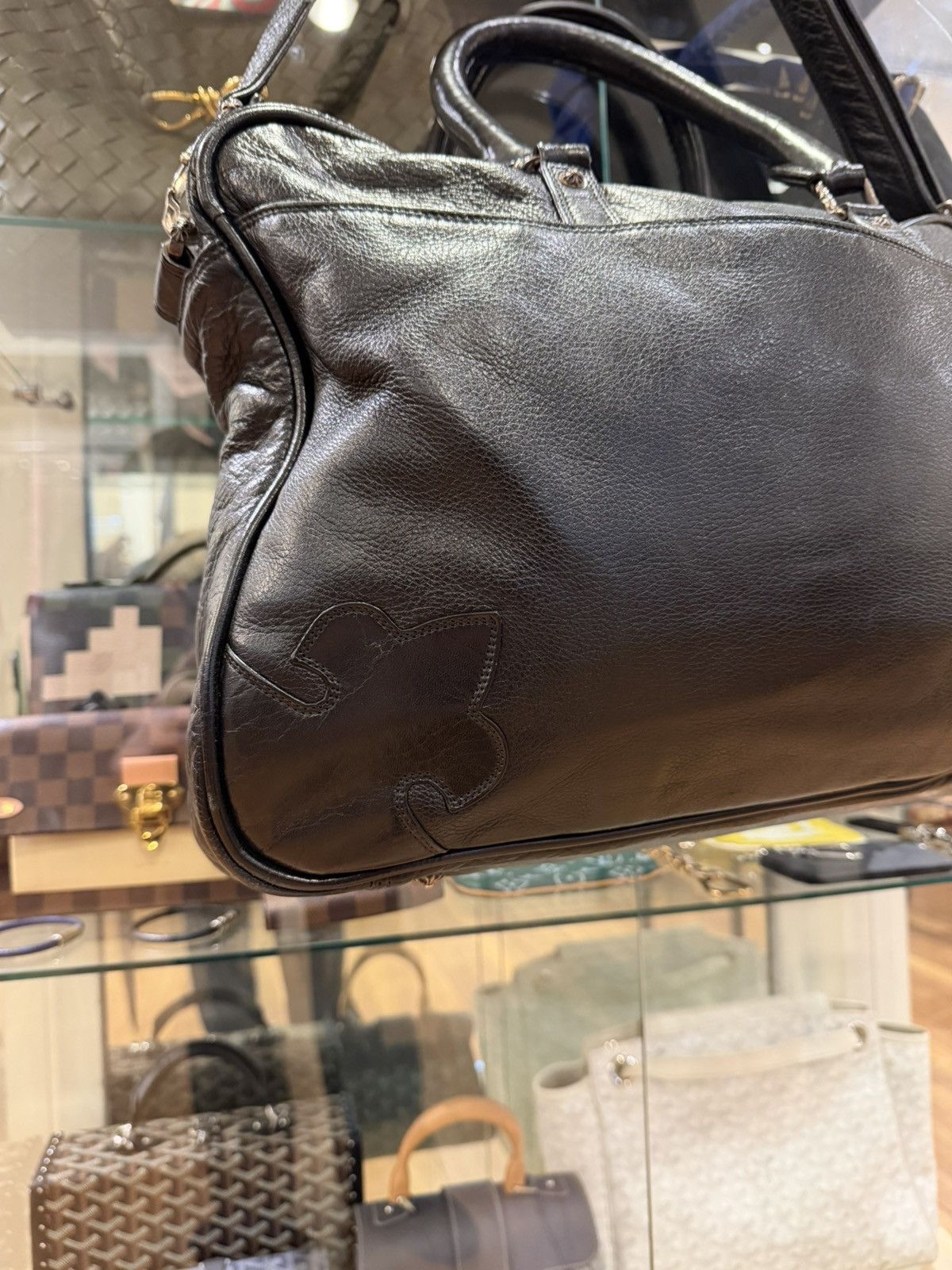 Chrome Hearts Chrome Hearts Black Leather Messenger Laptop Bag Size ONE SIZE - 2 Thumbnail