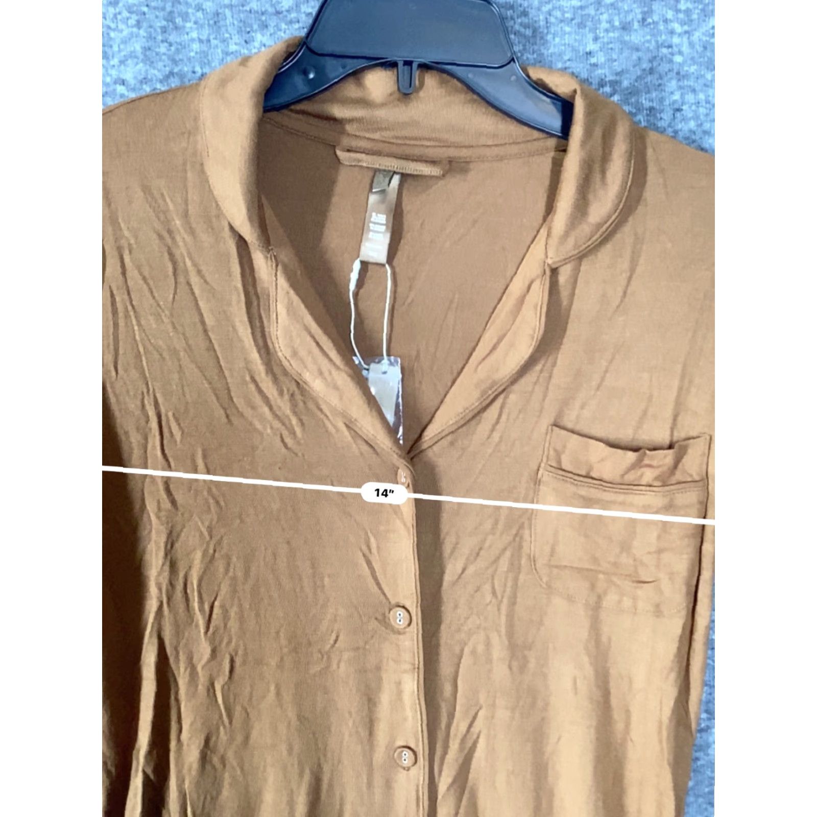 SKIMS SKIMS Women's Team USA Pajama Top Color Sienna Ribbed Size M AP-SET-1039 Size M / US 6-8 / IT 42-44 - 4 Thumbnail