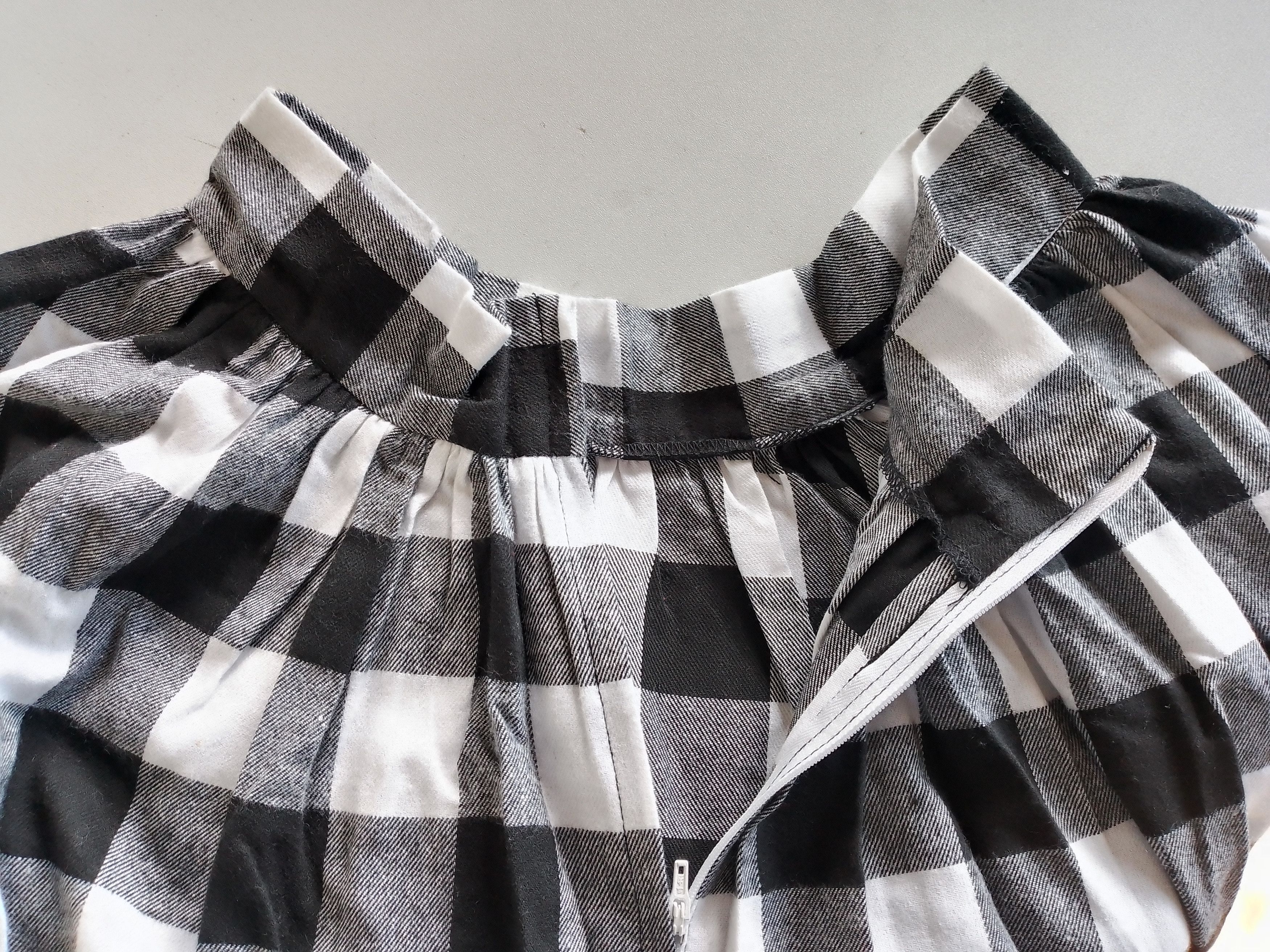 Other Flannel Vintage Plaid Circle Skirt - Knee Length Checked Size 36" / US 14 / IT 50 - 3 Thumbnail