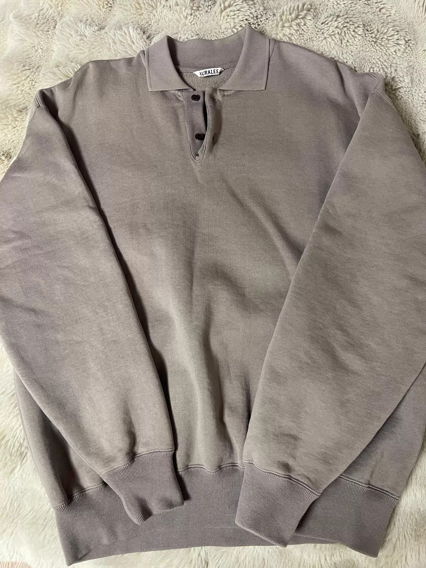 Auralee AURALEE SMOOTH SOFT Fleece Polo Brown 5 Like New Size US XXL / EU 58 / 5 - 4 Thumbnail