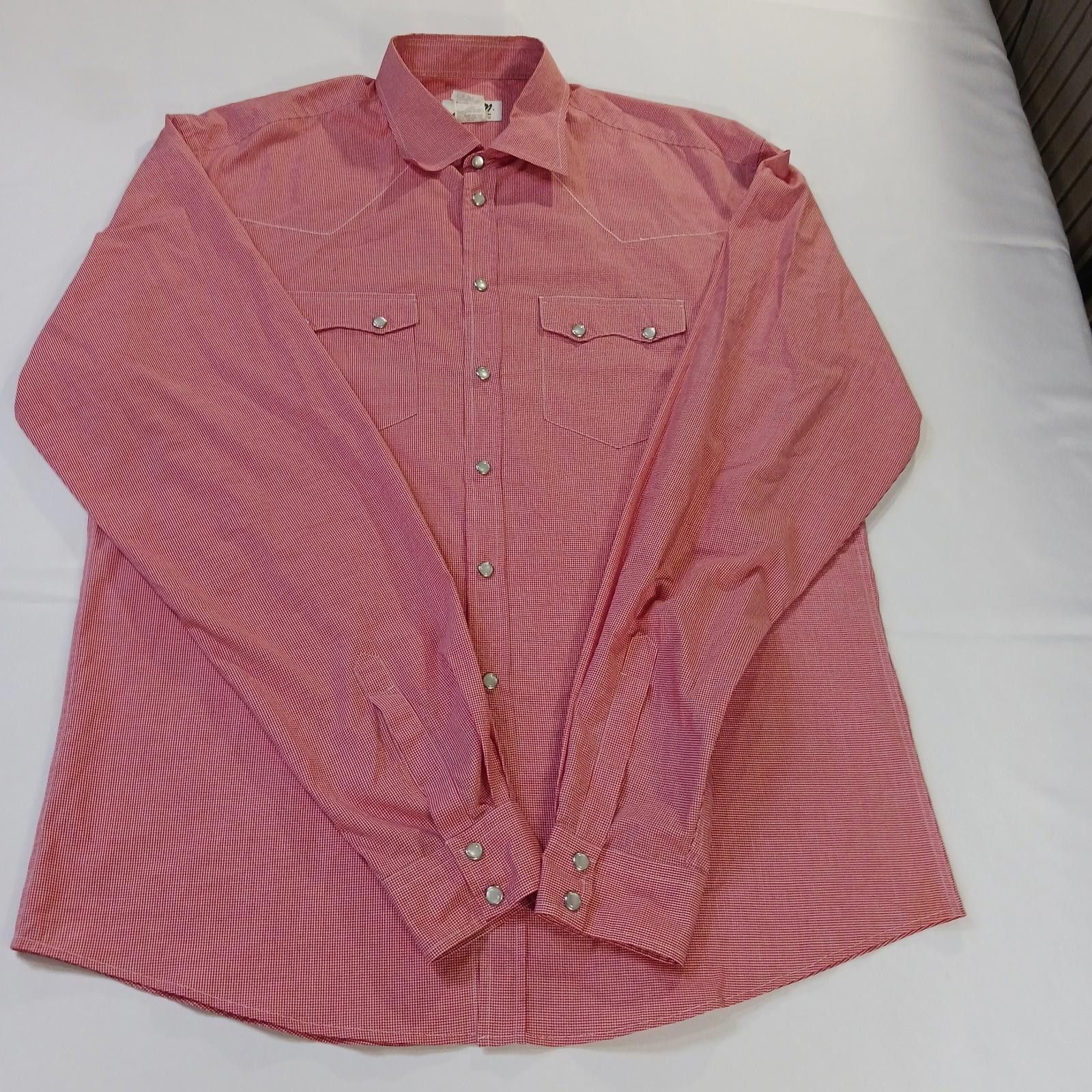 Jared Lang Jared M Custom Clothing Men's L Red Plaid Snap Button Shirt Size US L / EU 52-54 / 3 - 1 Thumbnail