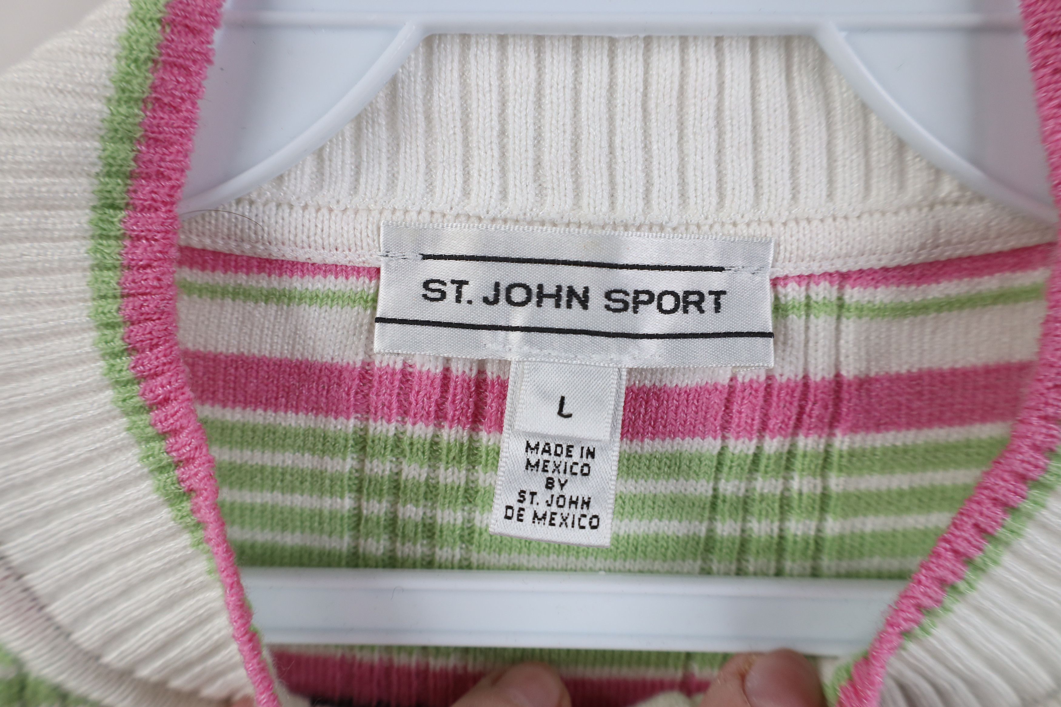 St. John Vintage St John Sport Ribbed Knit Half Zip Sweater Plaid Size L / US 10 / IT 46 - 8 Thumbnail