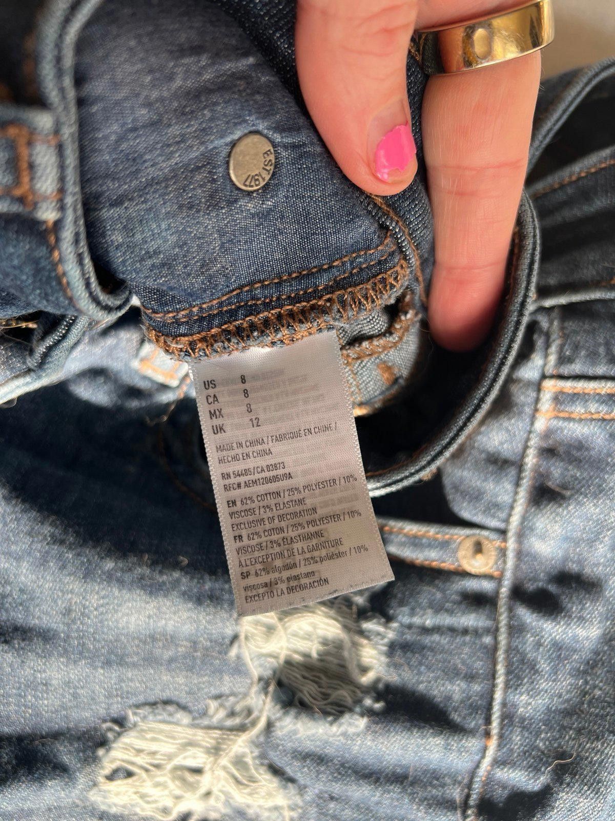 American Eagle Outfitters American Eagle High Rise Shortie Sz 8 Size 32" / US 10 / IT 46 - 3 Thumbnail