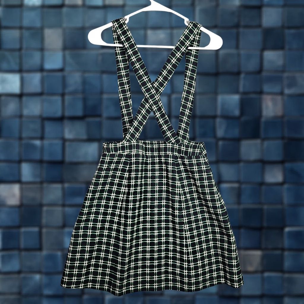 Anthropologie Maeve Anthropologie Green Plaid Suspender Pinafore A-Line Dress Women 4P Sleeveless All Season Unlined Cotton Vintage: No Size 27" / US 4 / IT 40 - 1 Thumbnail