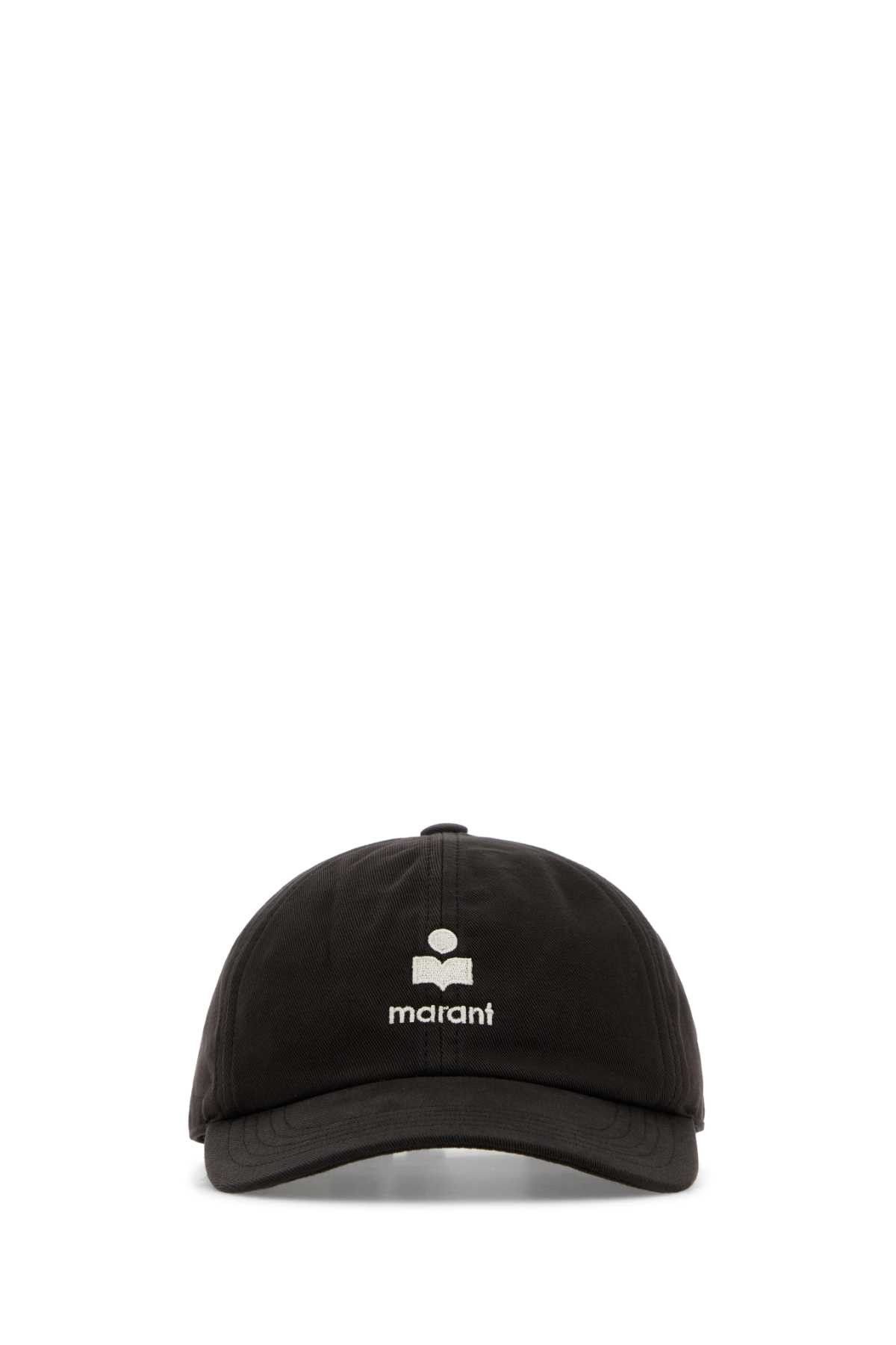 Isabel Marant Black Cotton Tomas Baseball Cap Size ONE SIZE - 1 Thumbnail
