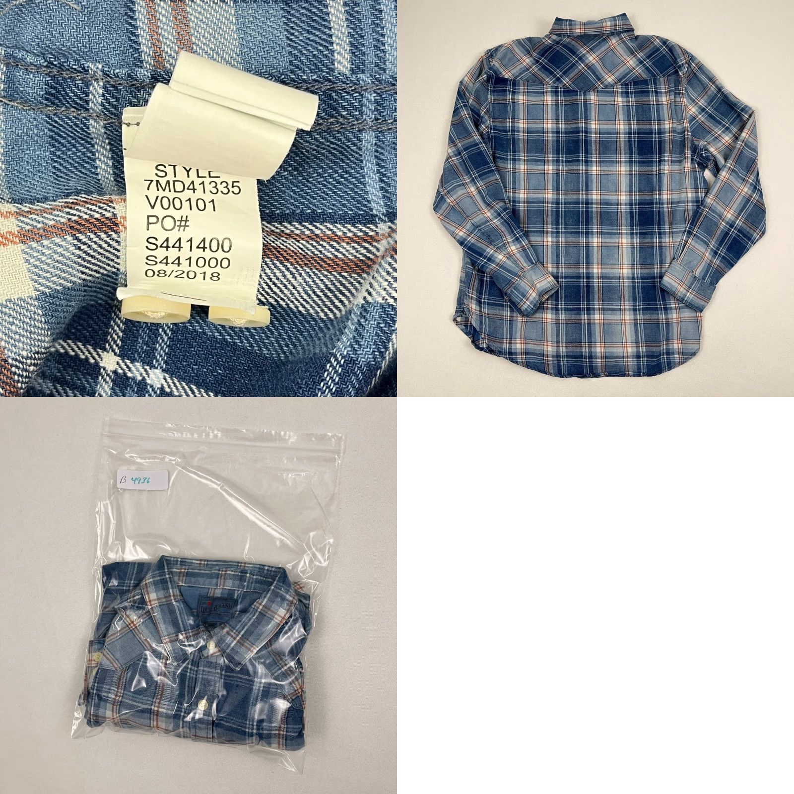 Lucky Brand Lucky Brand Flannel Shirt Mens L True Indigo Blue Workwear Button Up Twin Pocket Shirt Mens L Blue Plaid Casual Workwear Vintage No Size US L / EU 52-54 / 3 - 8 Thumbnail
