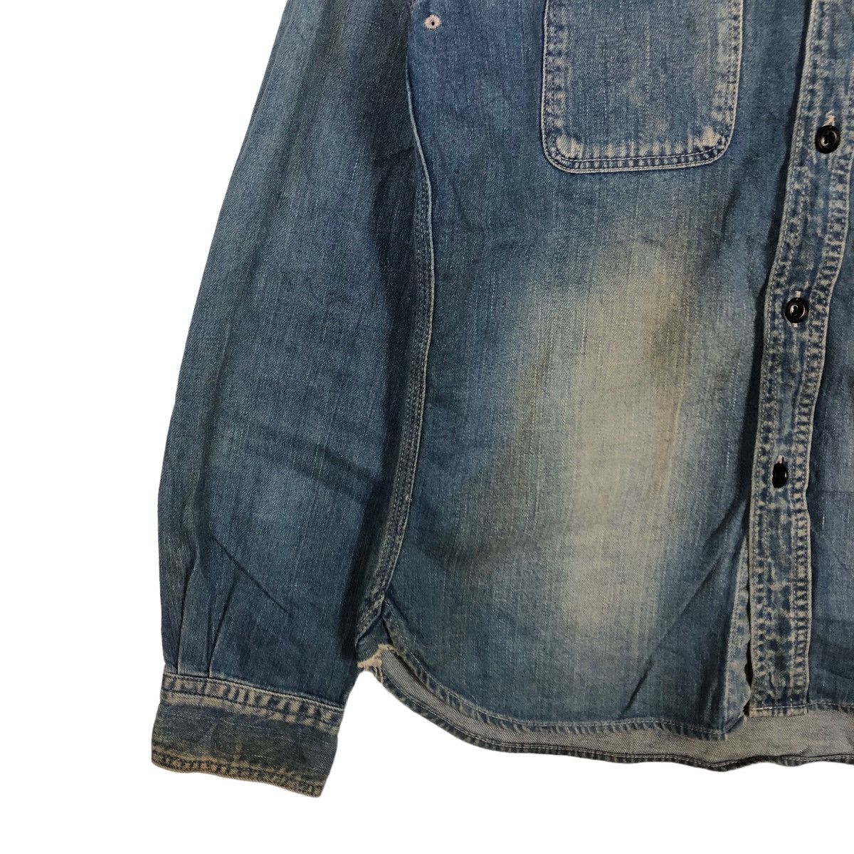 Japanese Brand 🔥90’s Work Wear Gowest Art of Blues Chambray Jacket Denim Size US M / EU 48-50 / 2 - 4 Thumbnail