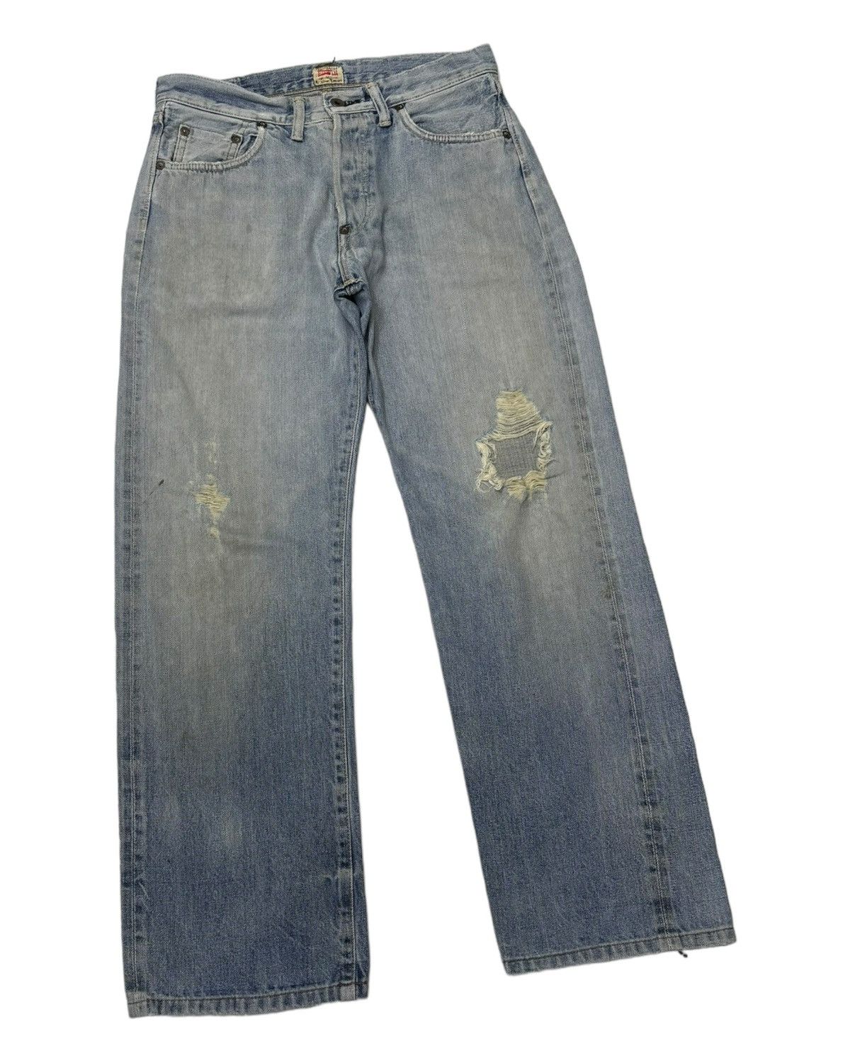 Kapital VINTAGE EDWIN 505 SXR SELVEDGE BLUE WASH DISTRESS DENIM JEAN Size US 30 / EU 46 - 7 Thumbnail
