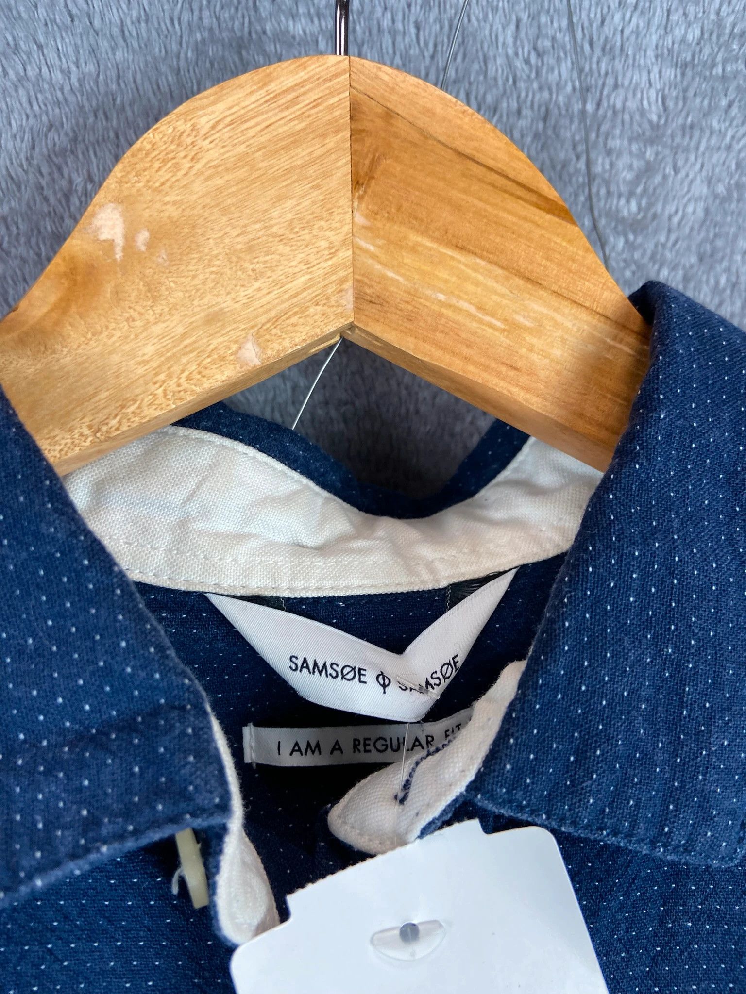 Samsoe Samsoe Samsoe Samsoe Textured Navy Shirt Size M Size US M / EU 48-50 / 2 - 2 Thumbnail