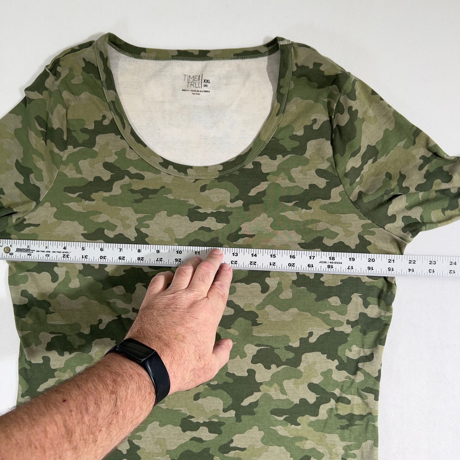 Other Time And Tru T-Shirt Woman XXL 20 Scoop Neck Green Camo Size XXL / US 16-18 / IT 52-54 - 5 Thumbnail