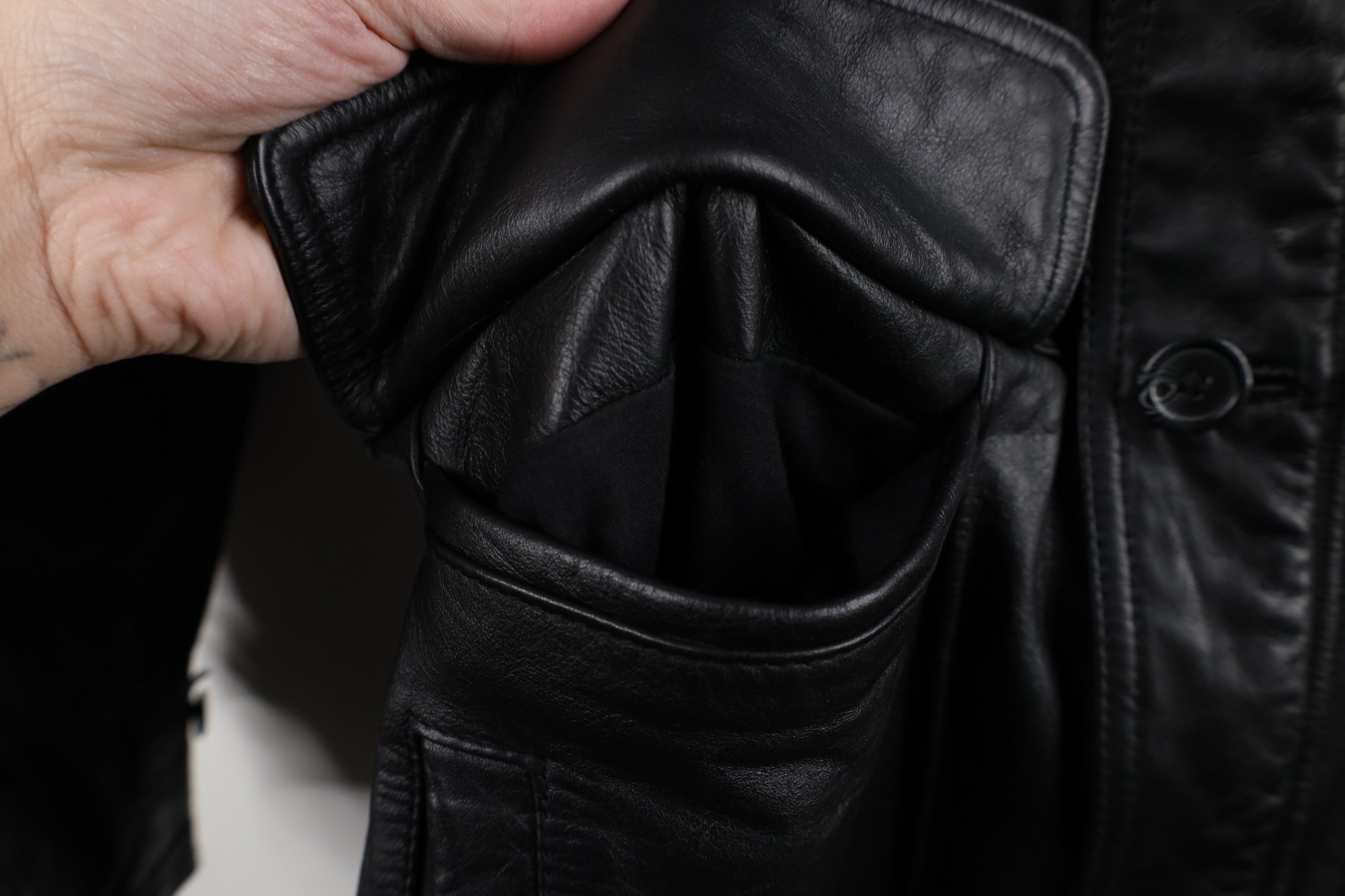 Vintage Vintage 90s Streetwear Leather Chore Barn Jacket Black Size M / US 6-8 / IT 42-44 - 6 Thumbnail