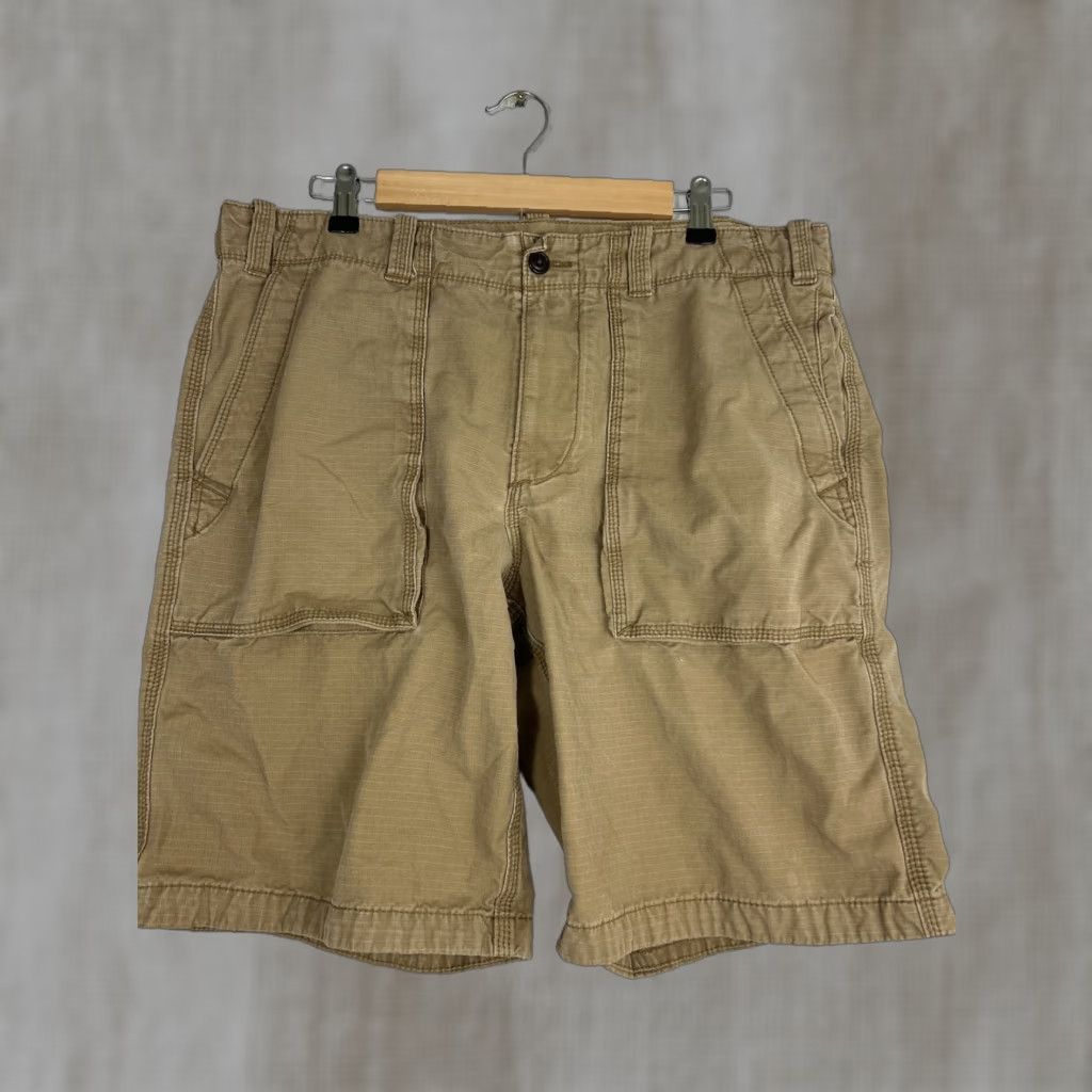 Eddie Bauer Eddie Bauer Mens Cargo Shorts Khaki 36 Cotton Textured Beige Beige Colored 36 Mens Cargo Shorts Size US 36 / EU 52 - 1 Thumbnail